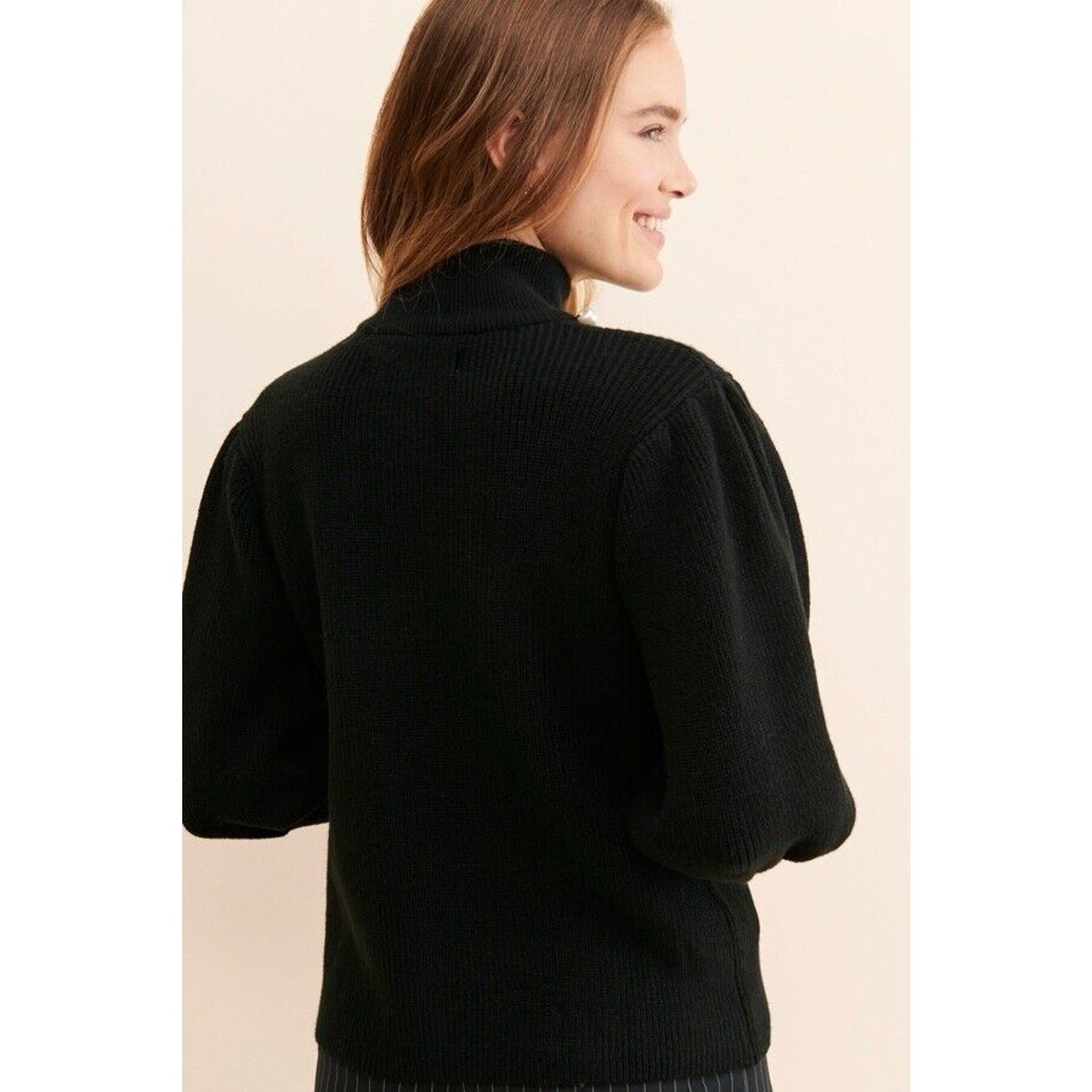ELLIATT Elliatt Ruth Turtleneck Pearl Knit Sweater Balloon Sleeve S Size S / US 4 / IT 40 - 2 Thumbnail