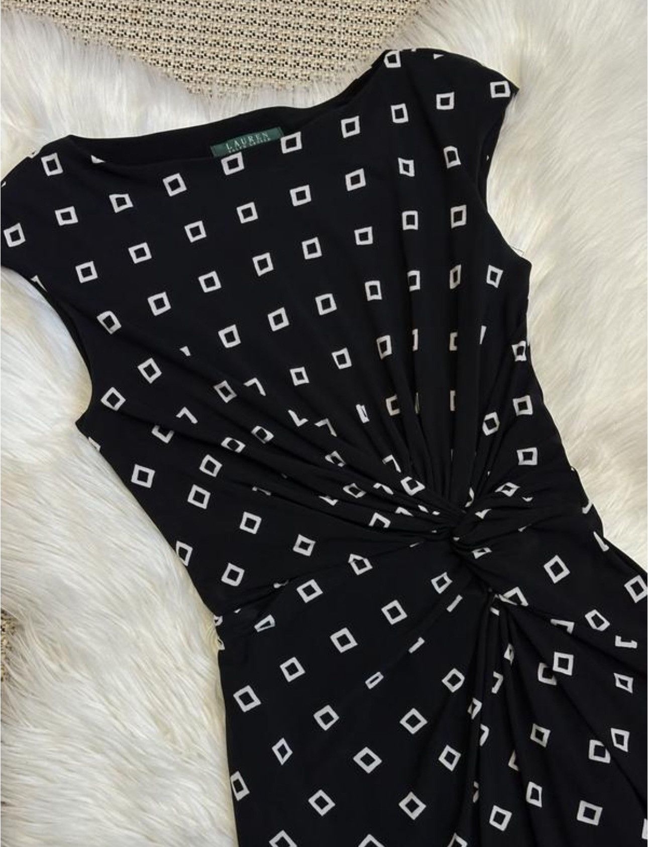 Polo Ralph Lauren LAUREN RALPH LAUREN | Black Geometric Square Print Twist Size M / US 6-8 / IT 42-44 - 2 Thumbnail