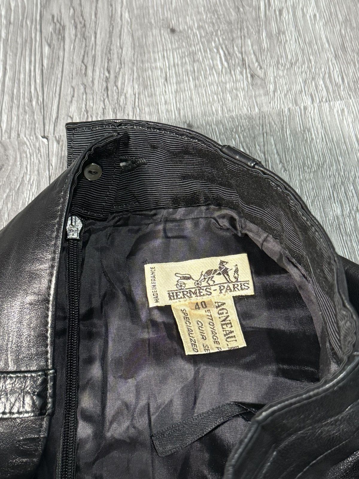 Hermes Hermes Black Leather Skirt Size 28" / US 6 / IT 42 - 5 Thumbnail