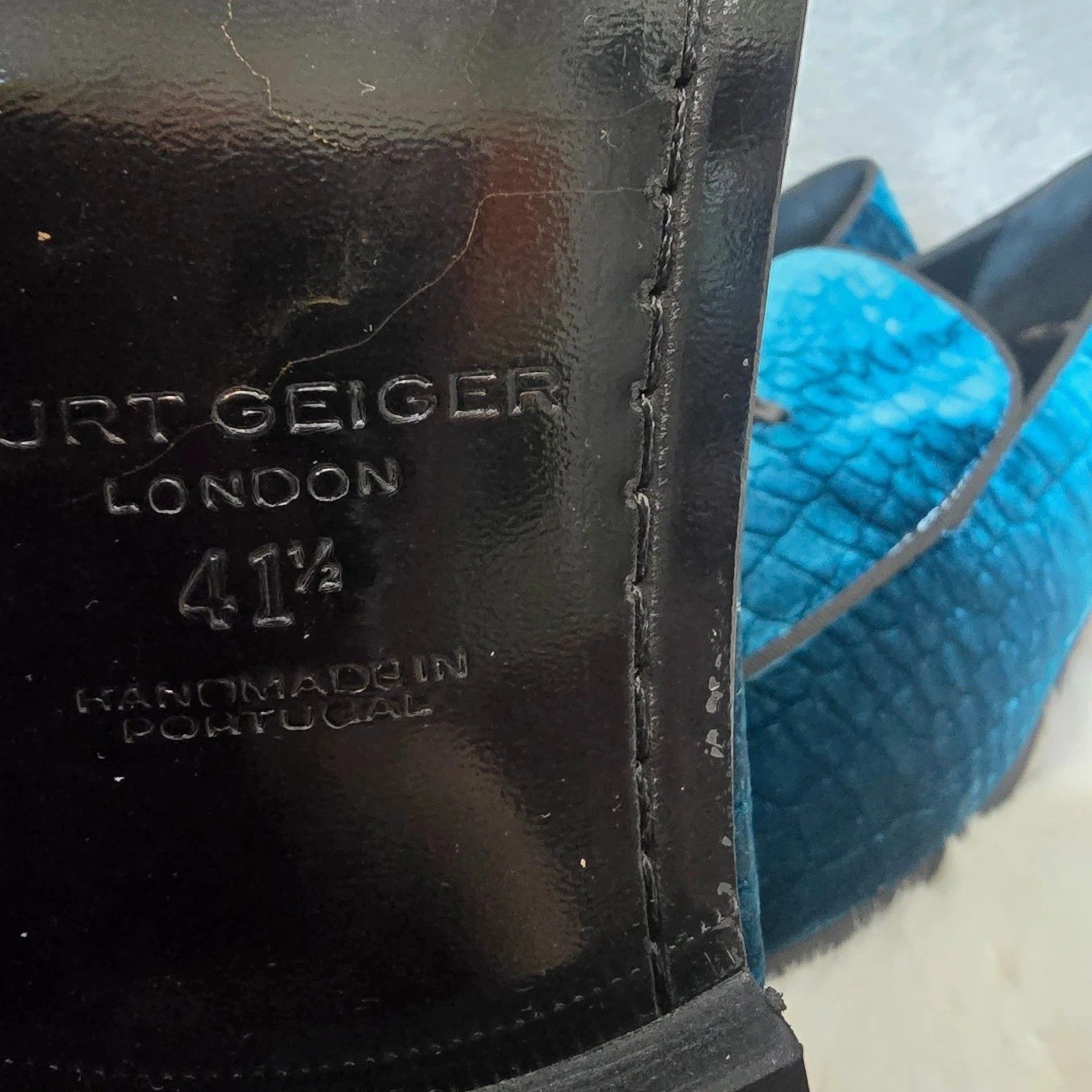 Kurt Geiger Kurt Geiger Turquoise Velvet Croc Emboss Venetian Loafer41.5 Size US 8.5 / EU 41-42 - 6 Thumbnail