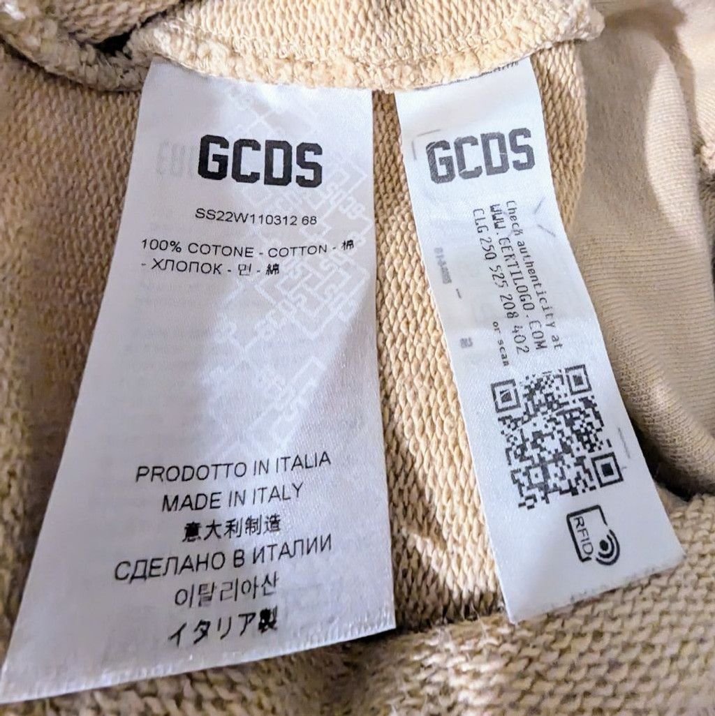 GCDS GCDS Beige Off-Shoulder Cowl Neck Crop Sweatshirt style Top Size M / US 6-8 / IT 42-44 - 9 Thumbnail