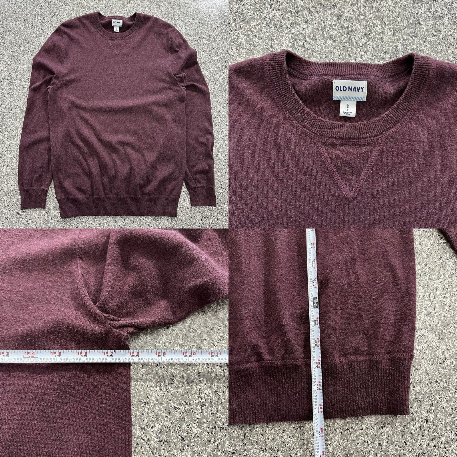 Old Navy VINTAGE Old Navy Sweater Mens L Old Navy Sweater Shirt Mens L Burgundy Red Cotton Knit Crew Neck Long Sleeve Casual 2-Pack Size US L / EU 52-54 / 3 - 8 Thumbnail