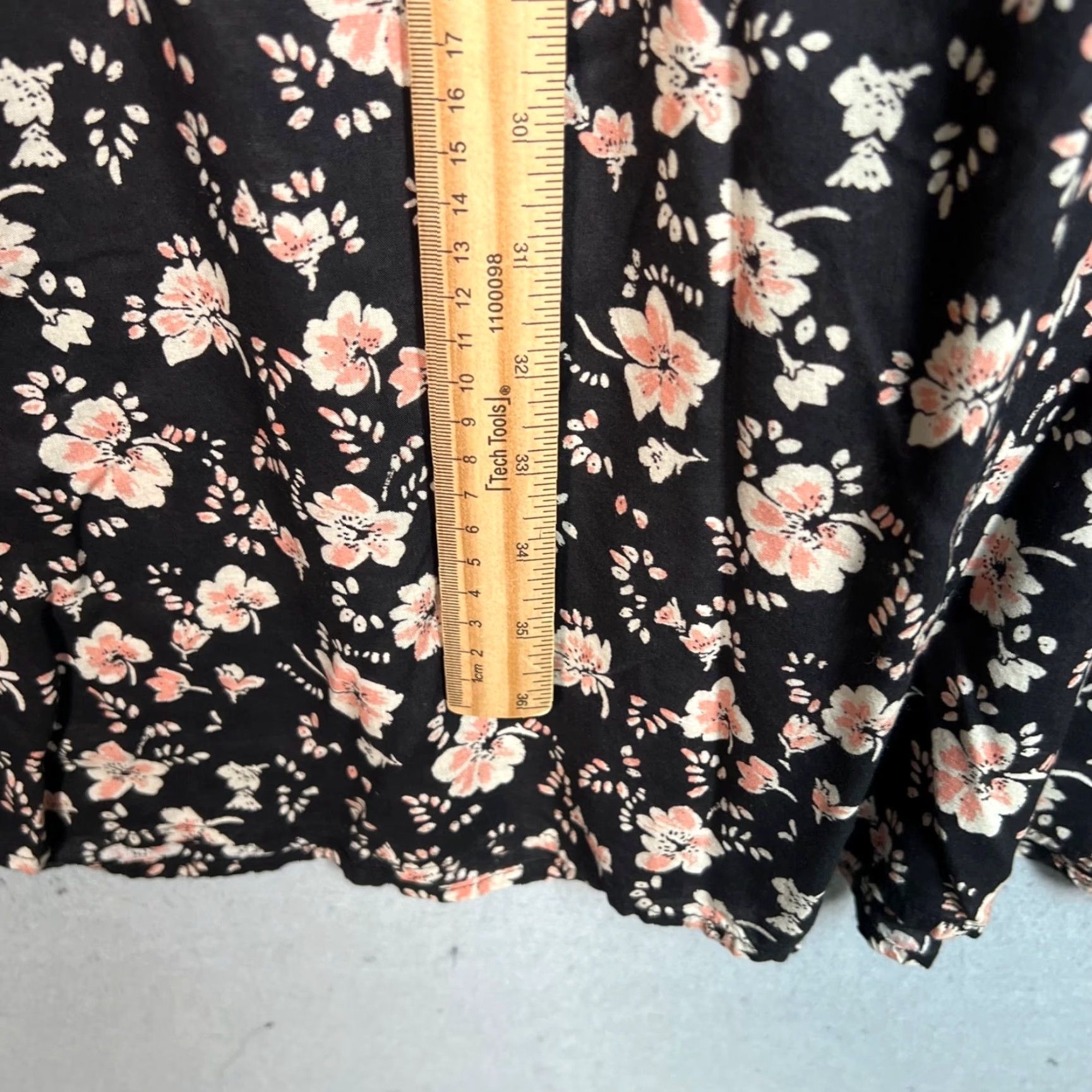 Free People Free People Skirt Womens 12 Midi Floral Black Pink 100% Modal Bohemian A-Line Vintage No N/A Size 34" / US 12 / IT 48 - 6 Thumbnail