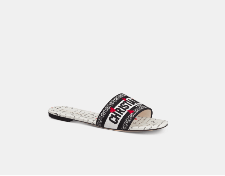 Dior o1w1db10625 KCQ209 Dioramour Dway Slides in Black/White Size US 10 / IT 40 - 2 Thumbnail