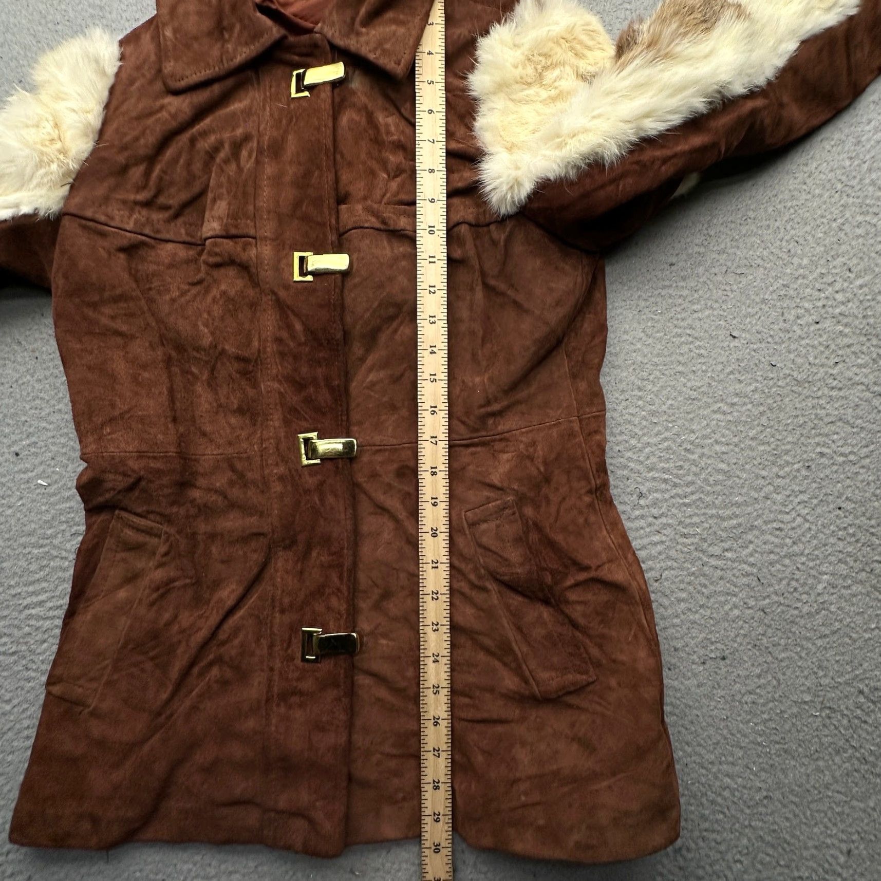 Vintage VINTAGE 70s Gutos Suede Leather Real Fur Coat Women S Brown West Germany Buckle Coat Size S / US 4 / IT 40 - 3 Thumbnail