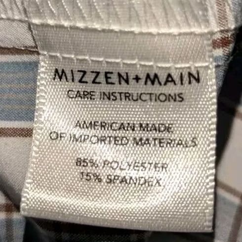 Mizzen+Main Mizzen+Main Leeward Shirt Plaid Gray Long Sleeve 2XL Button-Down Dress Shirt Mens Size US XXL / EU 58 / 5 - 7 Thumbnail