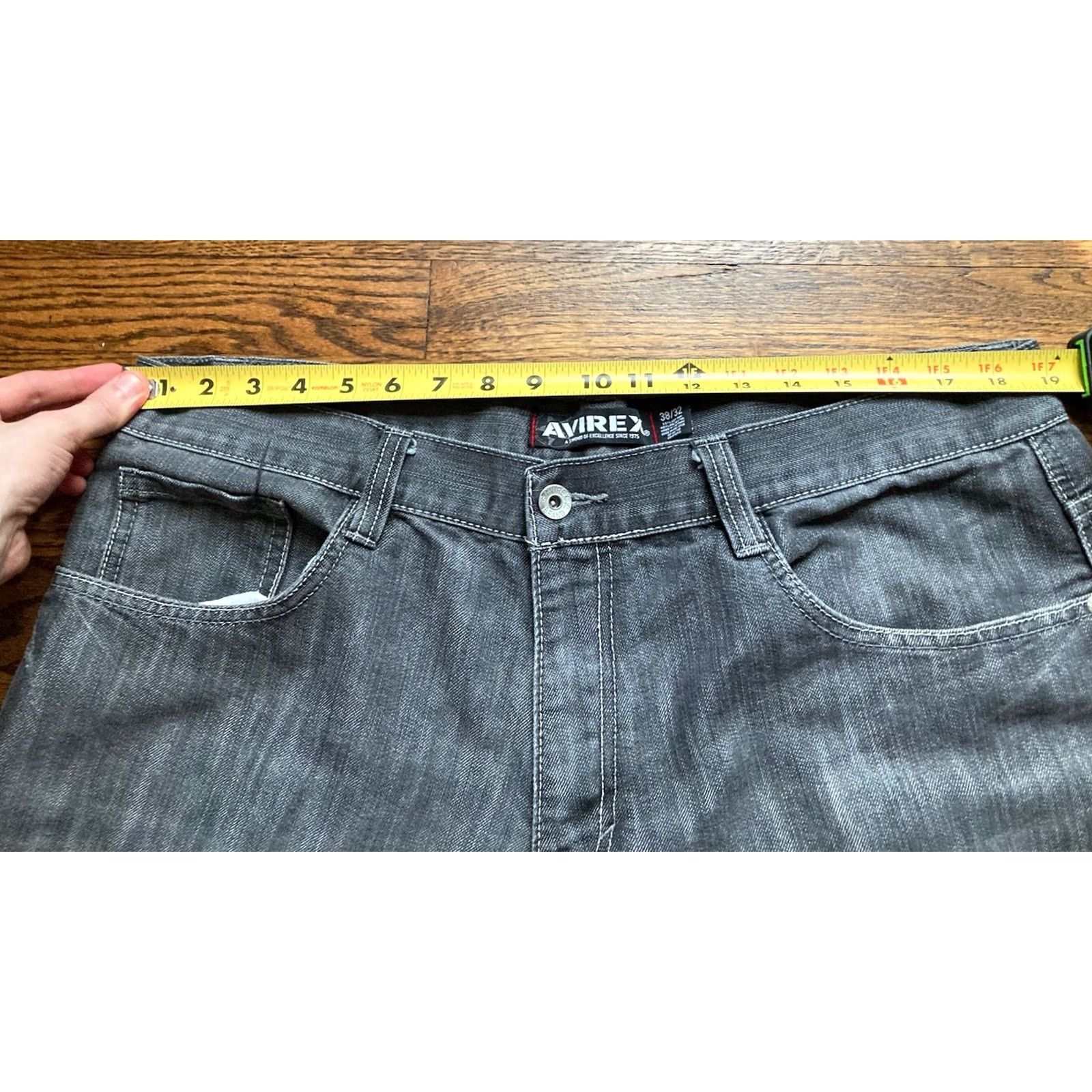 Avirex VINTAGE Avirex Jeans Mens 38x32 Black Denim Baggy Hip Hop 90s Gothic Straight Relaxed 5-Pocket Men Baggy Jeans Size US 38 / EU 54 - 7 Thumbnail