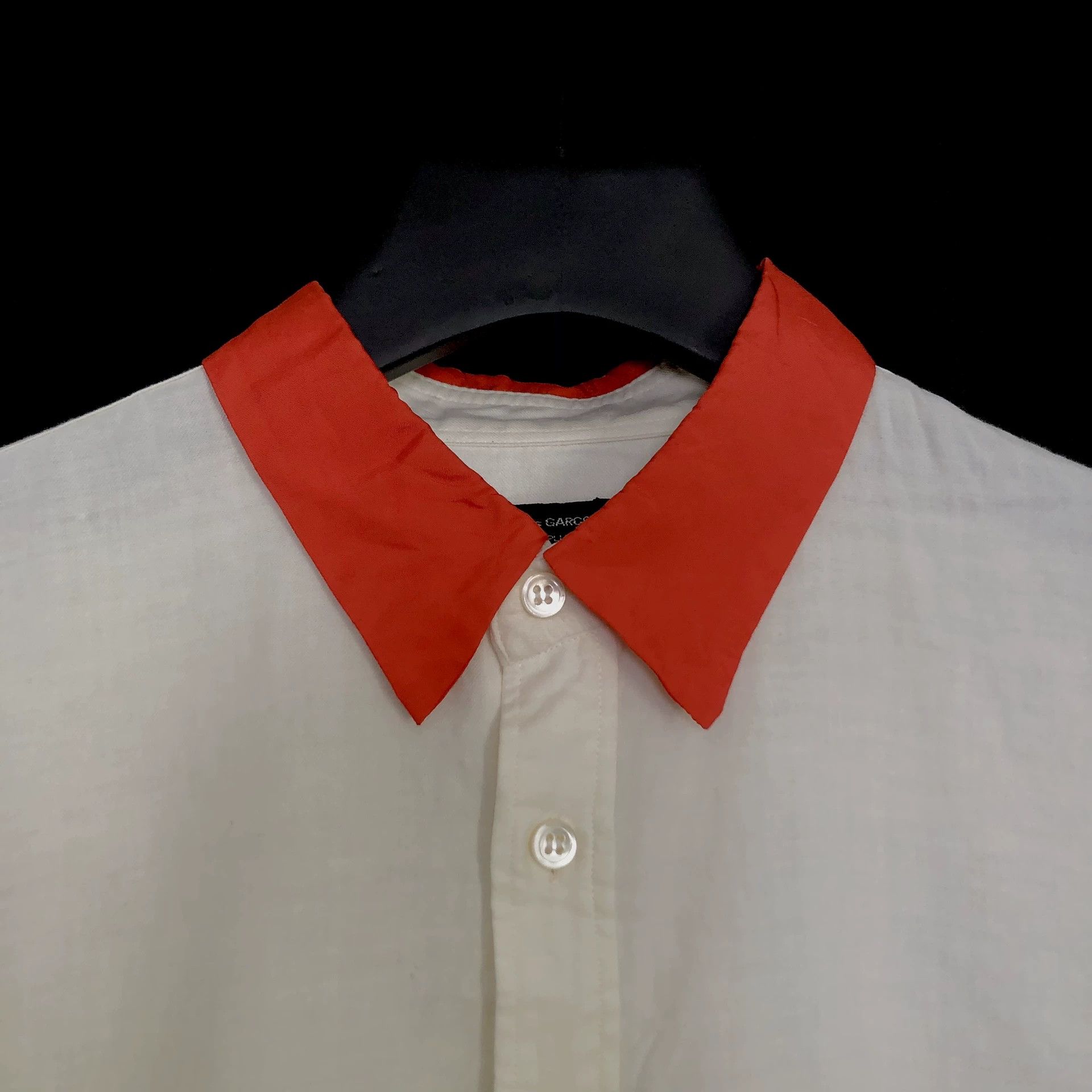 Comme des Garcons COMME DES GARCONS 92AW Neck Cut Cream/Orange Cotton Shirt Size US L / EU 52-54 / 3 - 3 Thumbnail