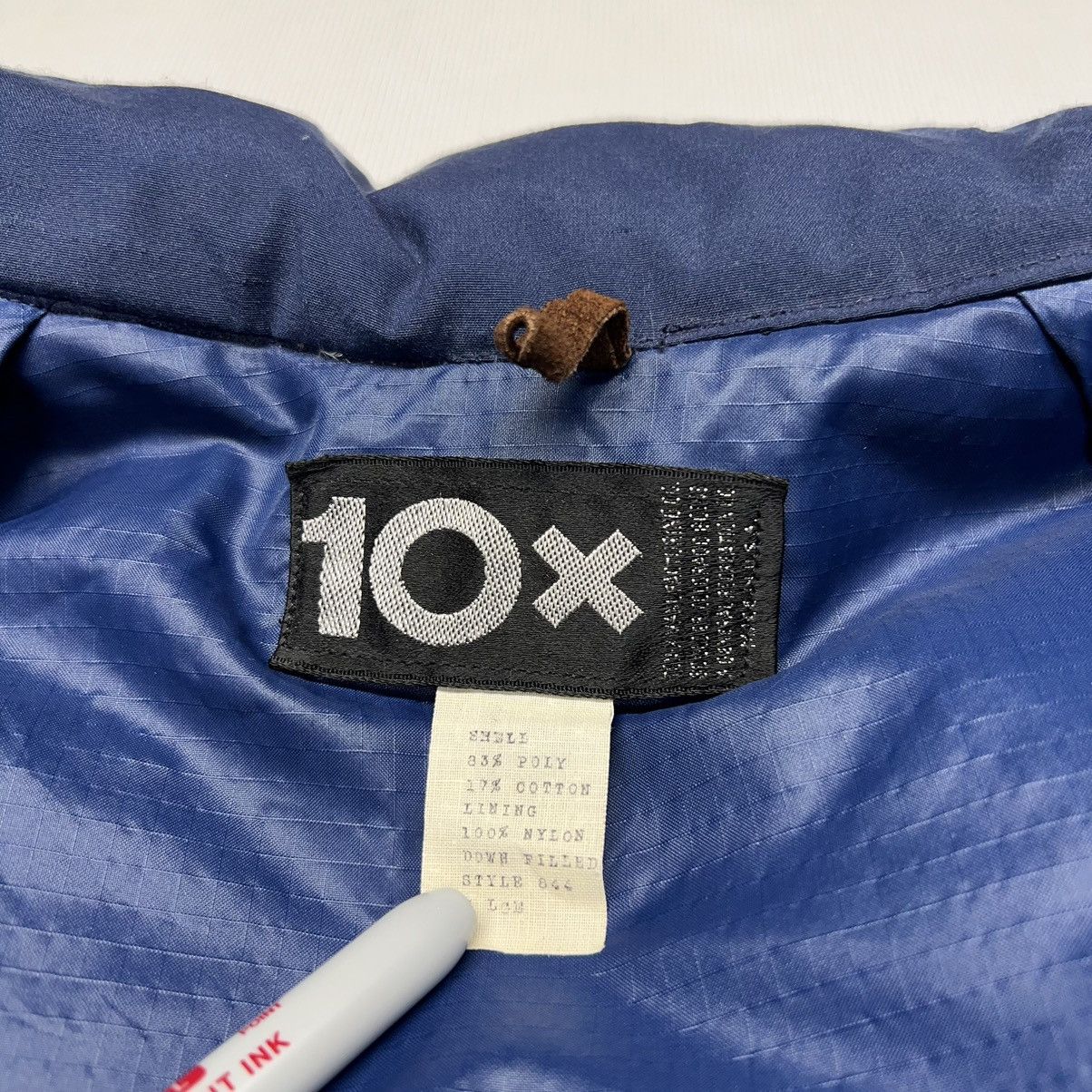Vintage VTG 10X Down Jacket Blue Puffer Coat Zip Pocket Work Retro Size US XL / EU 56 / 4 - 12 Thumbnail