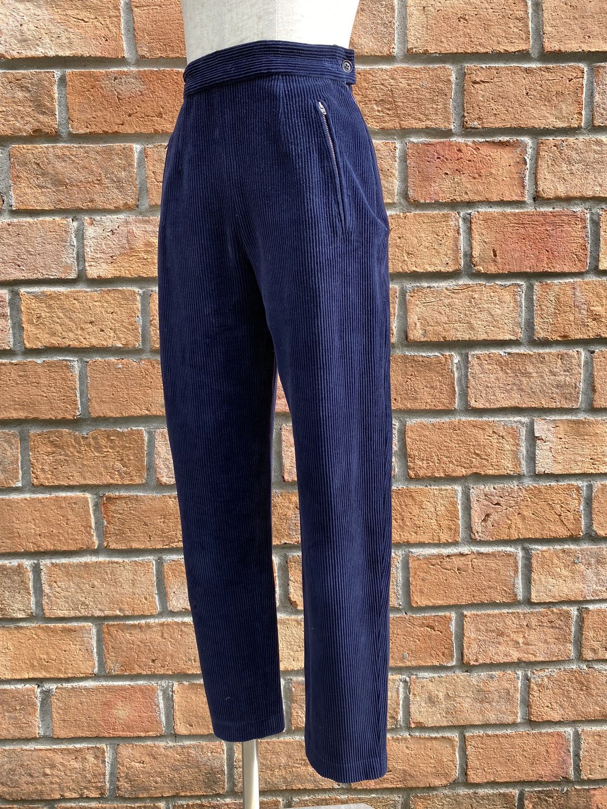 Max Mara MaxMara High-Waisted Corduroy Navy Pants Size 25" / US 0 / IT 36 - 8 Thumbnail