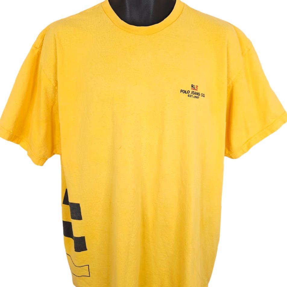 Polo Ralph Lauren VINTAGE Polo Jeans Company T Shirt Mens XL Yellow 90s Y2K Oversized Polo Ralph Lauren Shirt Mens XL Yellow 90s Y2K Size US XL / EU 56 / 4 - 2 Thumbnail