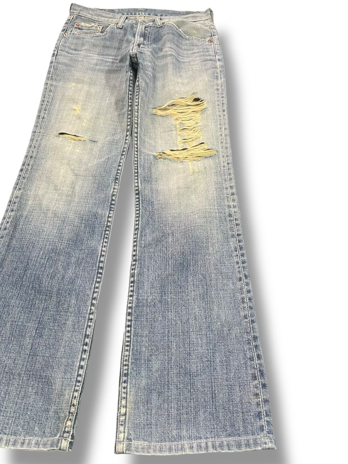 LVC × Levi's × Levi's Vintage Clothing Vintage Levi’s 517-03 Flare Ripped Distressed Denim Size US 29 - 4 Thumbnail