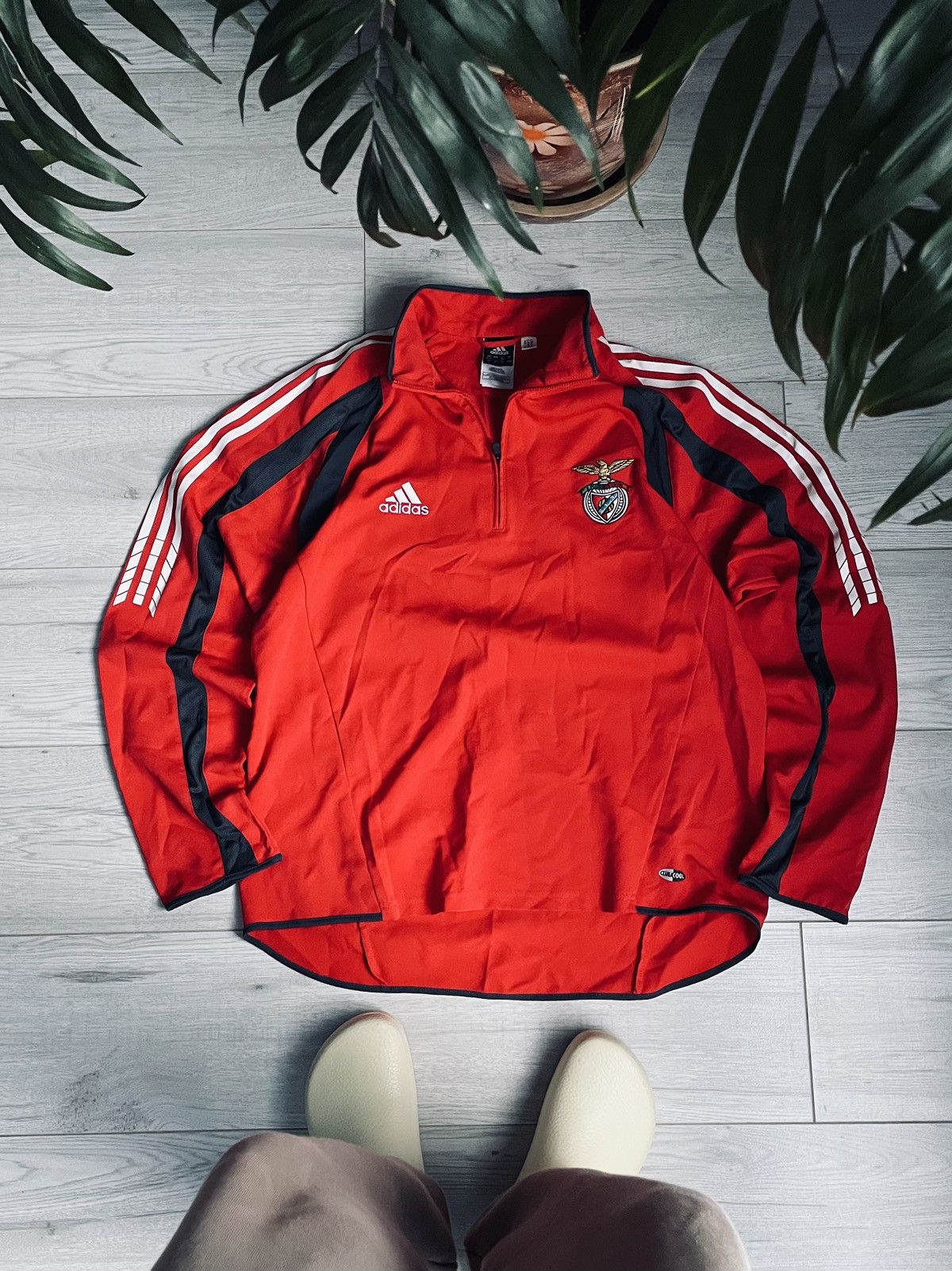 Pre-owned Adidas X Soccer Jersey Vintage Benfica 2005 Track Jacket Adidas Soccer Jersey In Red