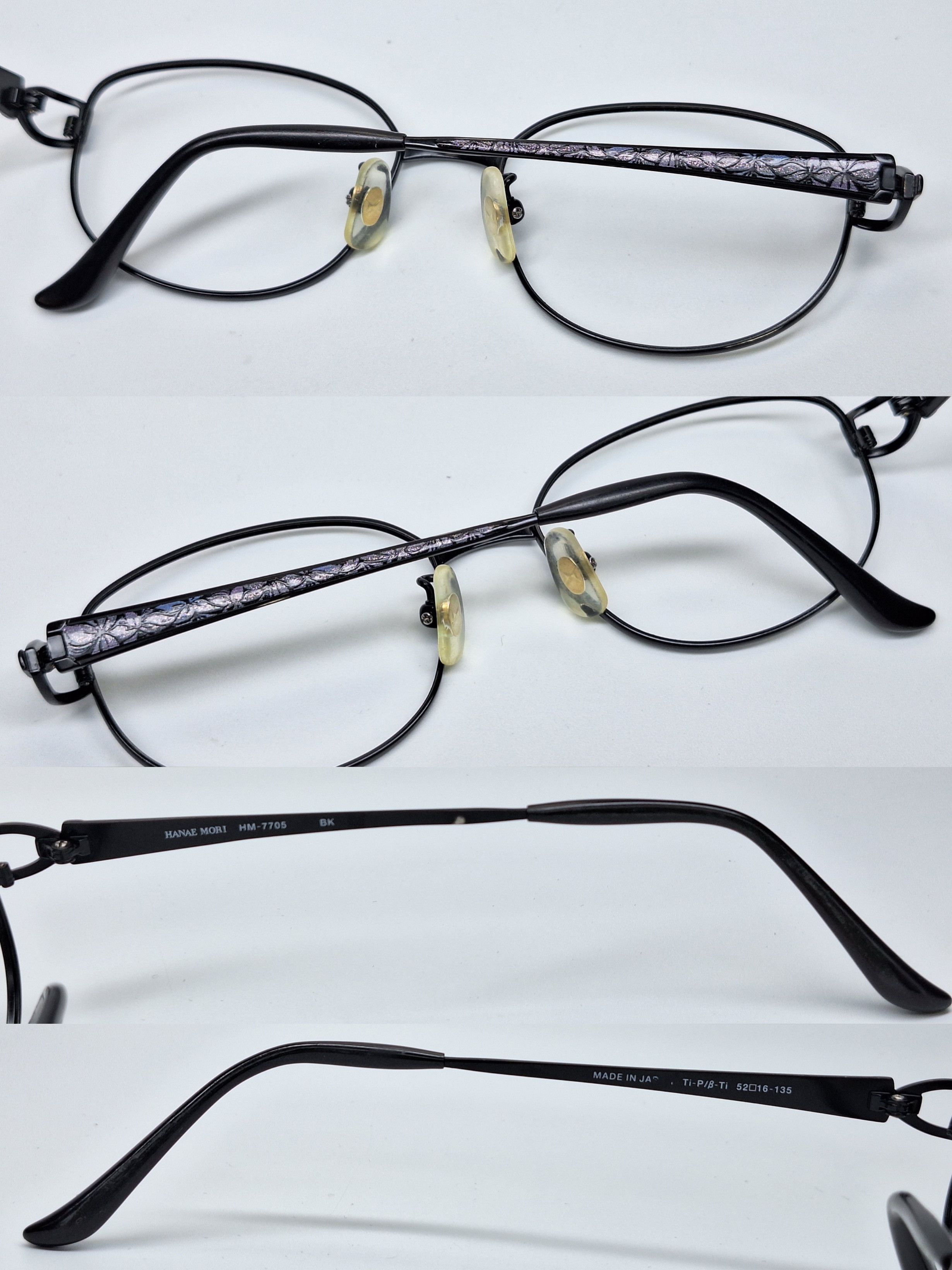 Hanae Mori Hanae Mori HM-7705 Ti-P Beta Titanium Floral Temple Eyeglass Size ONE SIZE - 5 Thumbnail