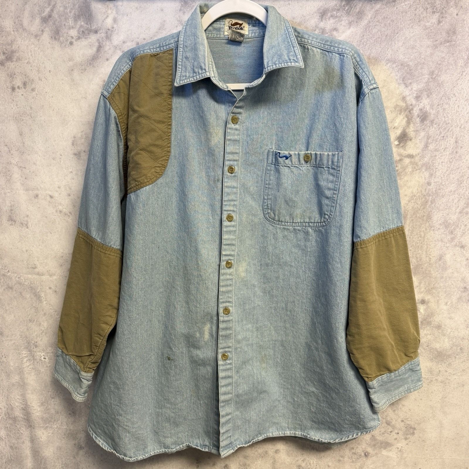 Vintage Vintage Duxbak Shooting/Hunting Long Sleeve Blue Button Up Size US XL / EU 56 / 4 - 1 Thumbnail