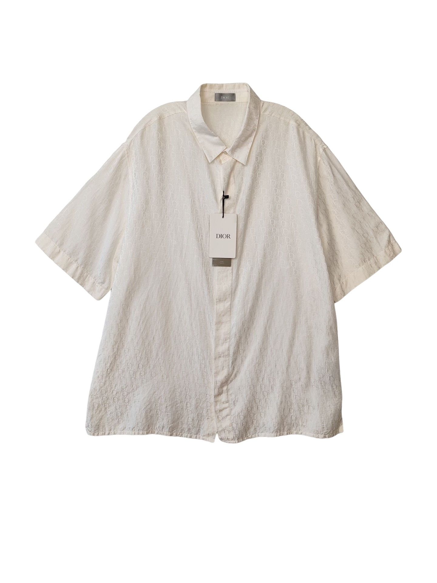 Dior Dior Oblique Silk Cotton Short Sleeve Shirt Size L Size US L / EU 52-54 / 3 - 1 Thumbnail