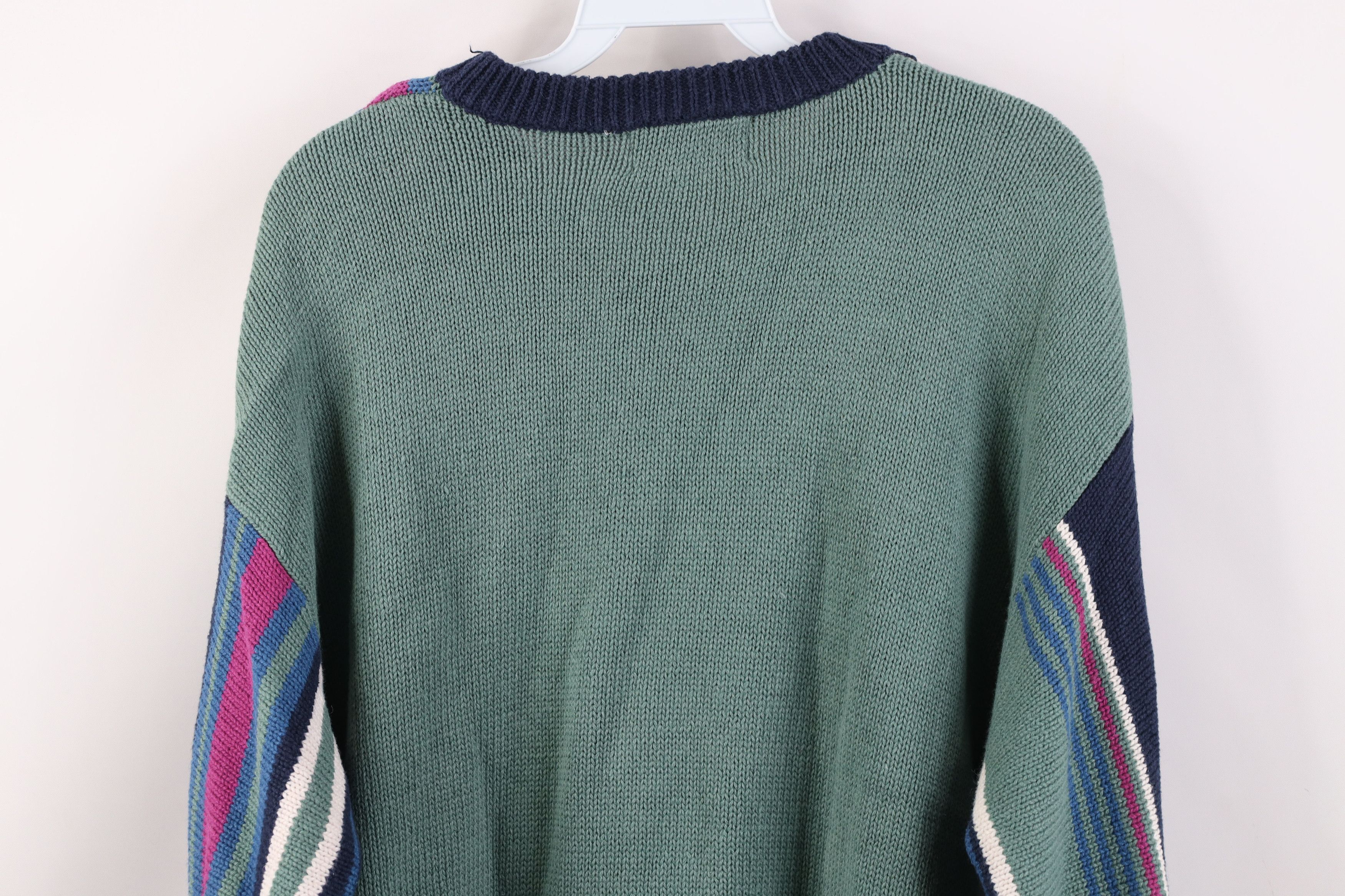 Vintage Vintage 90s Streetwear Cotton Knit Striped Panel Sweater Size US M / EU 48-50 / 2 - 9 Thumbnail