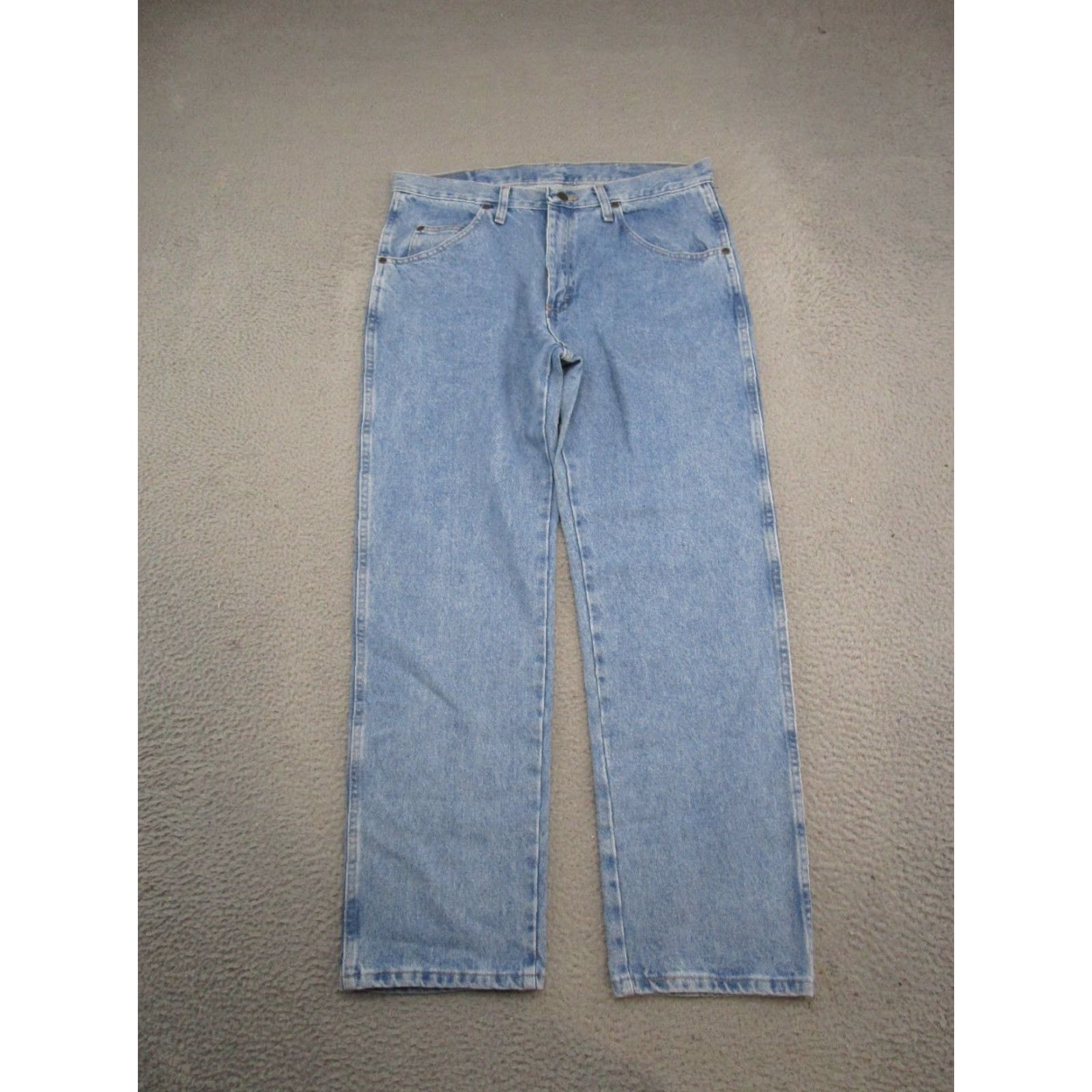 Wrangler Wrangler Jeans Mens Regular Fit Straight Blue 5 Pocket Denim 34x30 New Stars 96501SL Five Star Premium Denim Size US 34 / EU 50 - 5 Thumbnail