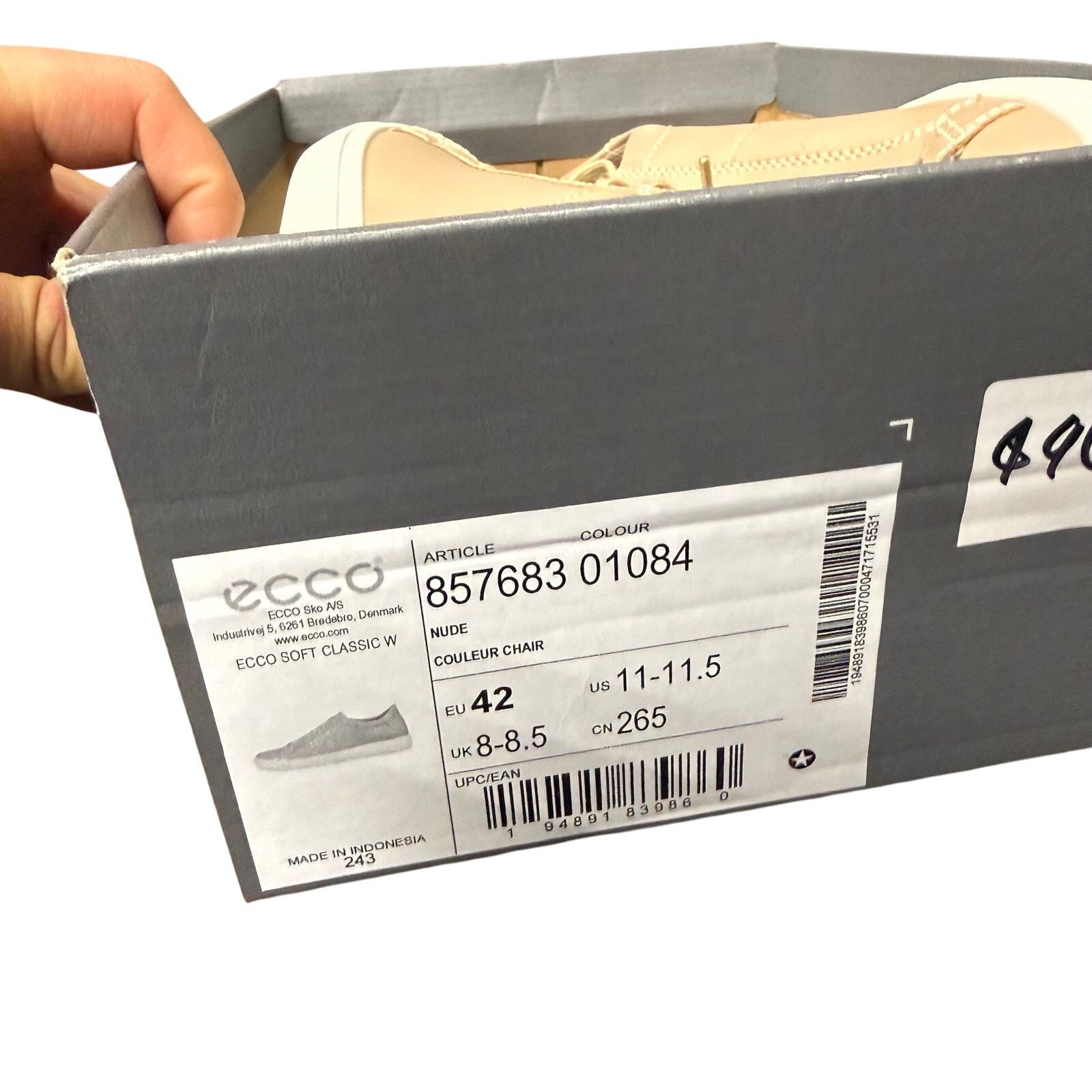 Ecco ECCO WOMEN'S 42 CLASSIC SOFT LEATHER SNEAKER NUDE NIB 857683 Size US 11 / IT 41 - 6 Thumbnail