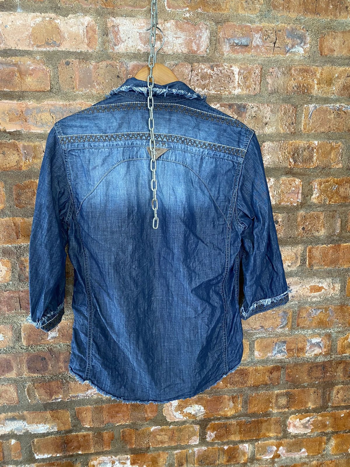 PPFM PPFM western hem fringe light denim 3/4 sleeve Size US M / EU 48-50 / 2 - 12 Thumbnail