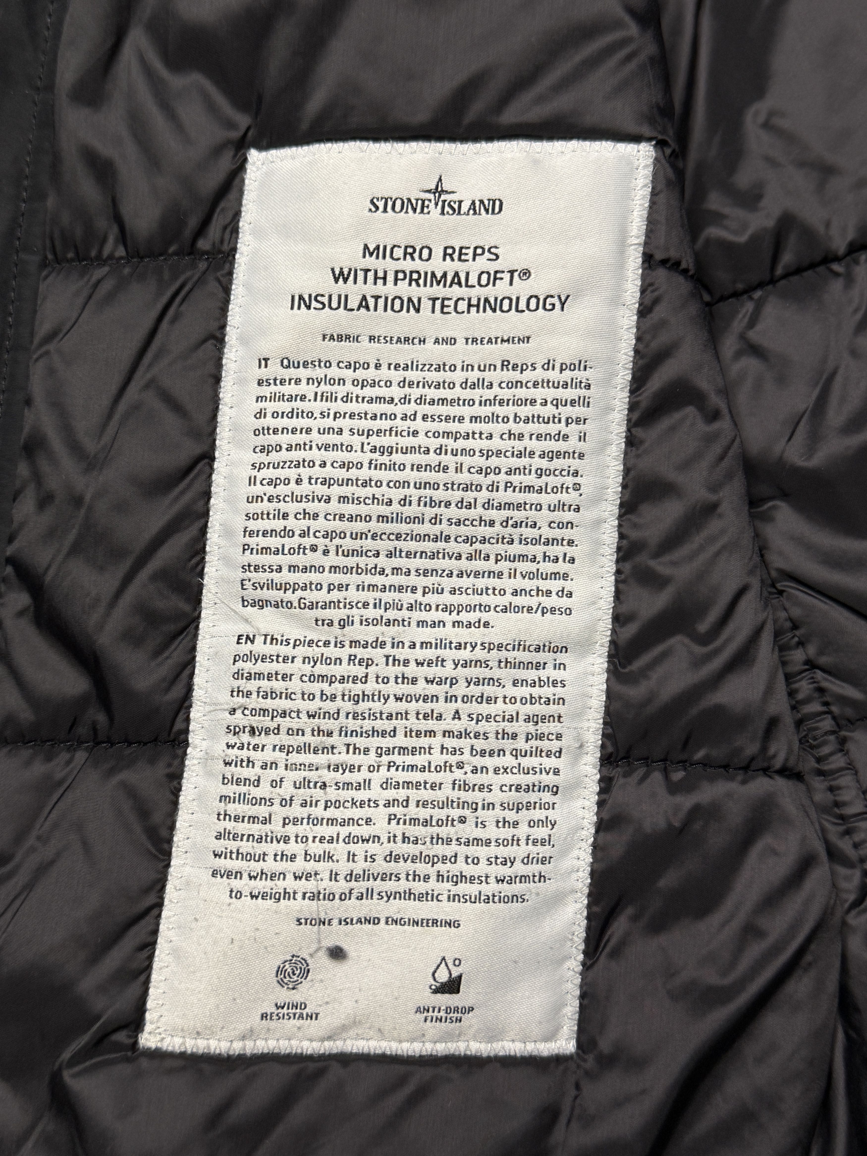 Stone Island Black Micro Reps Jacket with Primaloft Insulation Technology Size US S / EU 44-46 / 1 - 12 Thumbnail