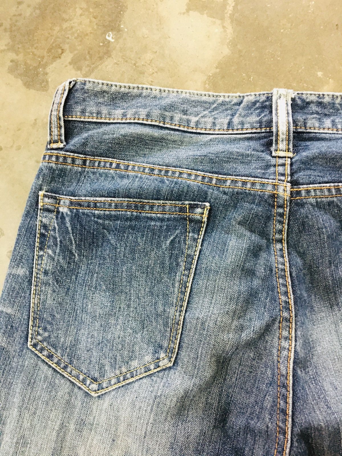 Japanese Brand Navy Distressed Jeans (15) Size US 31 - 3 Thumbnail