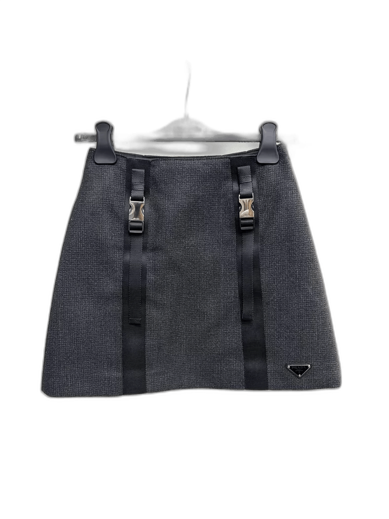 Prada Prada Wool Nylon Half Skirt with Ties-2506 Size 35" - 1 Thumbnail