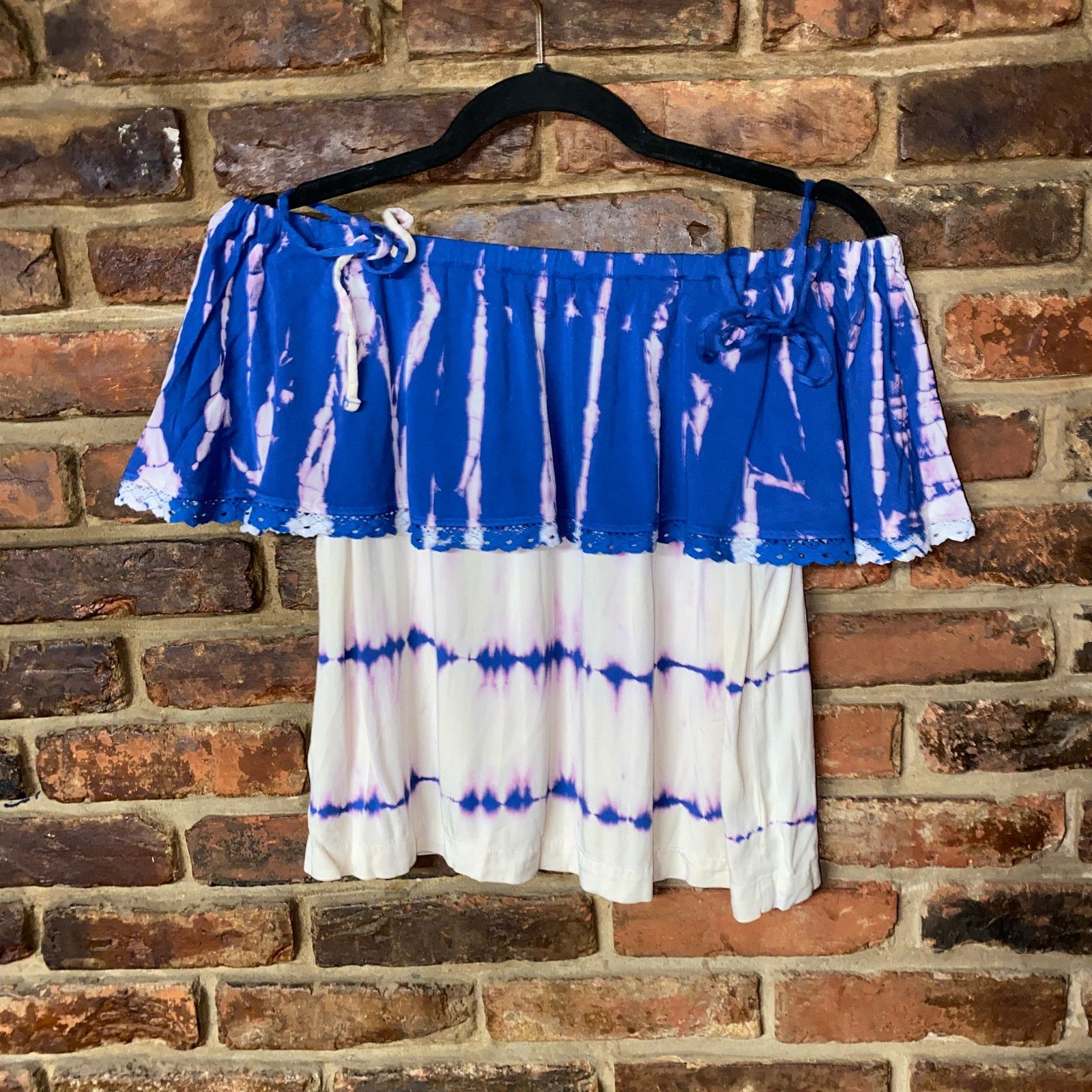 Michael Stars NWT Michael Stars Tie Dye Off Cold Tie Shoulder Top Small Size S / US 4 / IT 40 - 1 Thumbnail