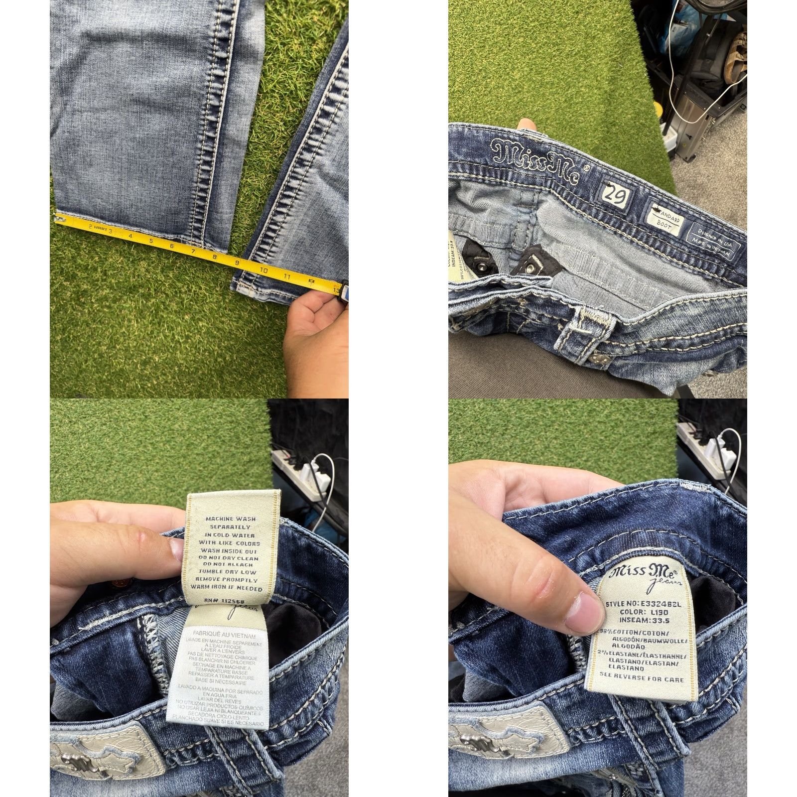 Miss Me Miss Me Jeans Womens 29 Bootscut Jeans Blues Cowgirl Rock Southwestern Buckle Bke 2000s Y2K Vintage No Size 29" - 8 Thumbnail