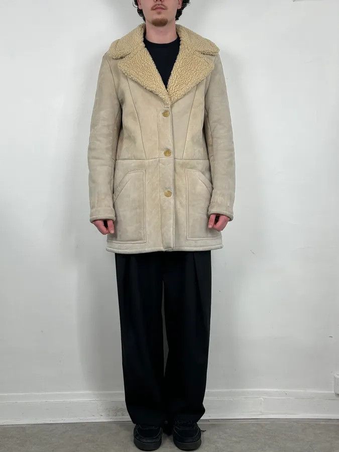 Maison Margiela 2012 Maison Margiela H&M Beige Leather Fur Coat Size US L / EU 52-54 / 3 - 2 Thumbnail