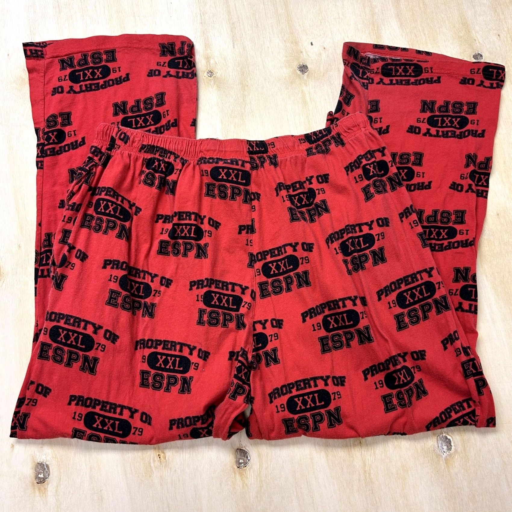 Vintage VINTAGE ESPN Pajama Pants Mens XL Red Property Of ESPN Sleep Lounge Sports Pants Size US 36 / EU 52 - 3 Thumbnail