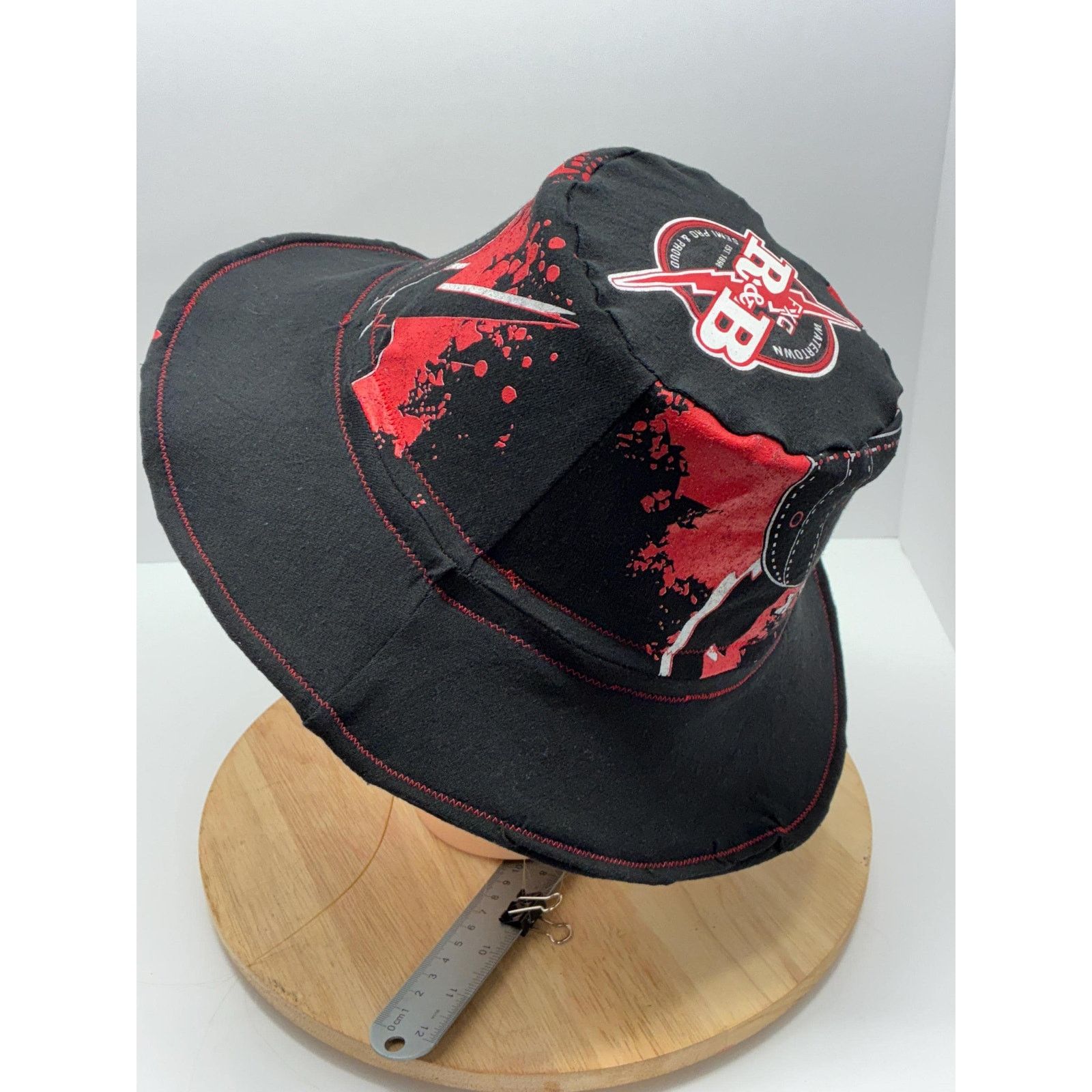 Other Upcycled Bucket Hat – Large (23") – Red & Black Graphic Size ONE SIZE - 3 Thumbnail