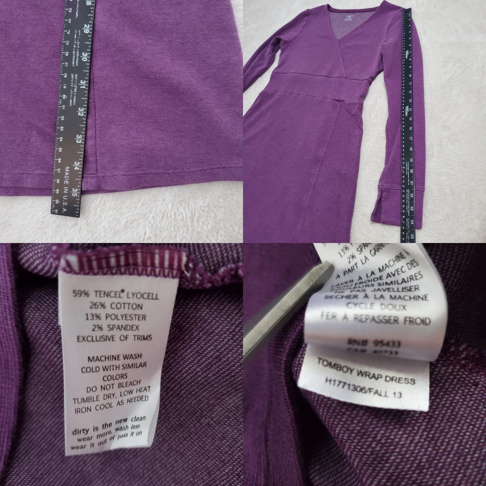 CO Horny Toad & Co Dress Purple M Tomboy Faux Wrap Midi Zip Pocket Gorpcore Dress Ladies Size M / US 6-8 / IT 42-44 - 9 Thumbnail