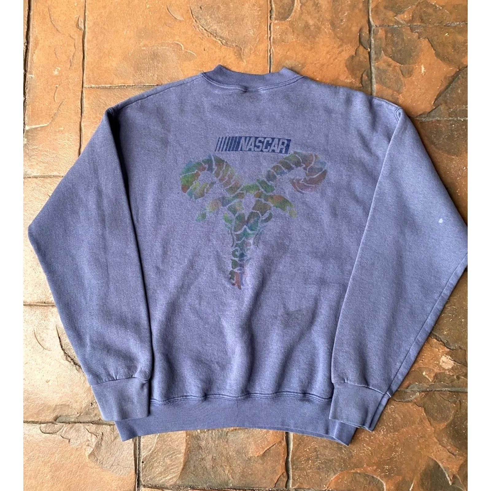 Fruit Of The Loom VINTAGE Nascar Crewneck Sweatshirt M Blue Fruit of the Loom Logo Graphic Print 90s Racing Mens Pullover Size US M / EU 48-50 / 2 - 2 Thumbnail