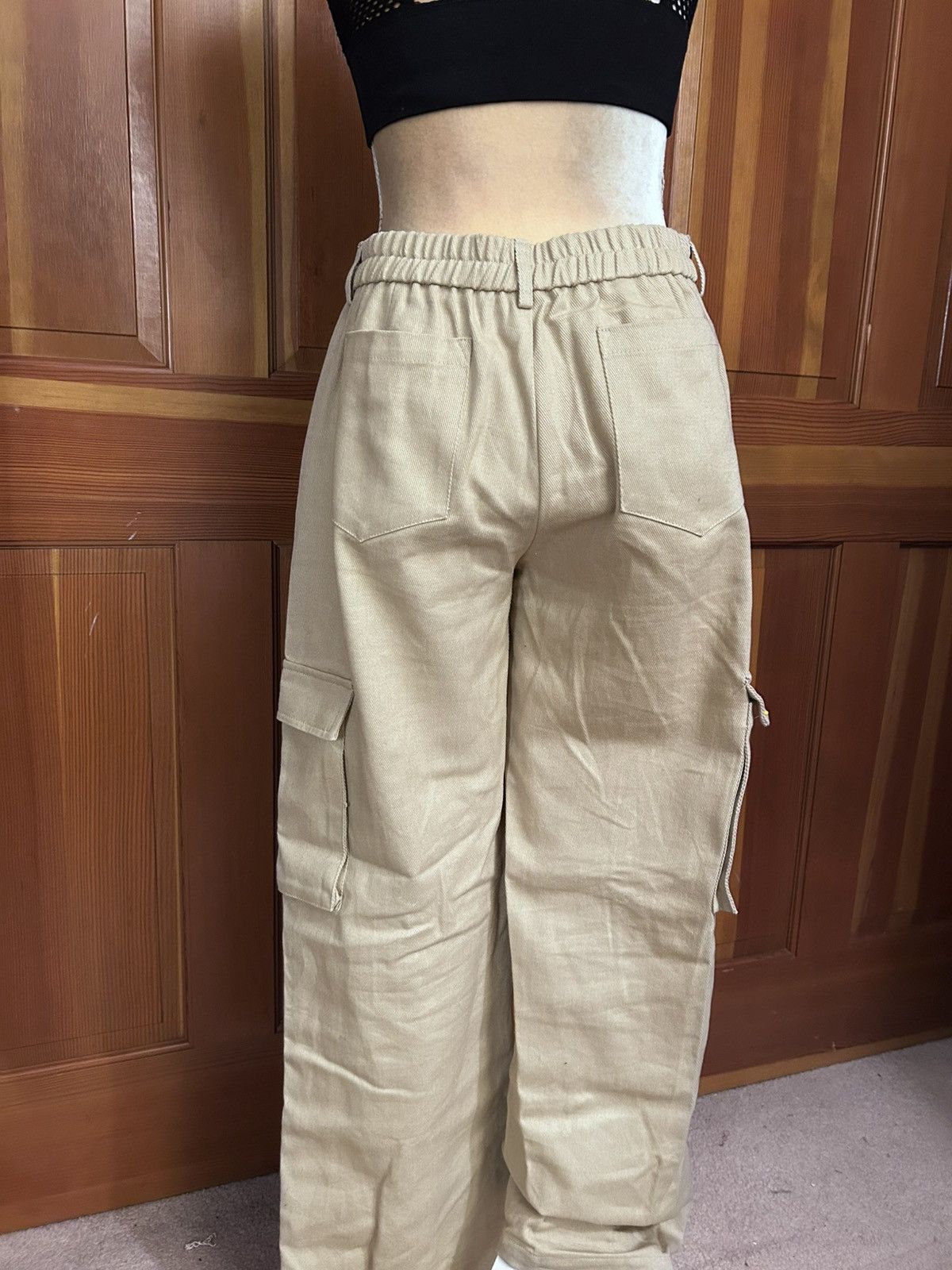 Designer × Other NWT, Lavishly Paris Relaxed Fit Oversized Tan Cargo Pants Size 30" / US 8 / IT 44 - 6 Thumbnail