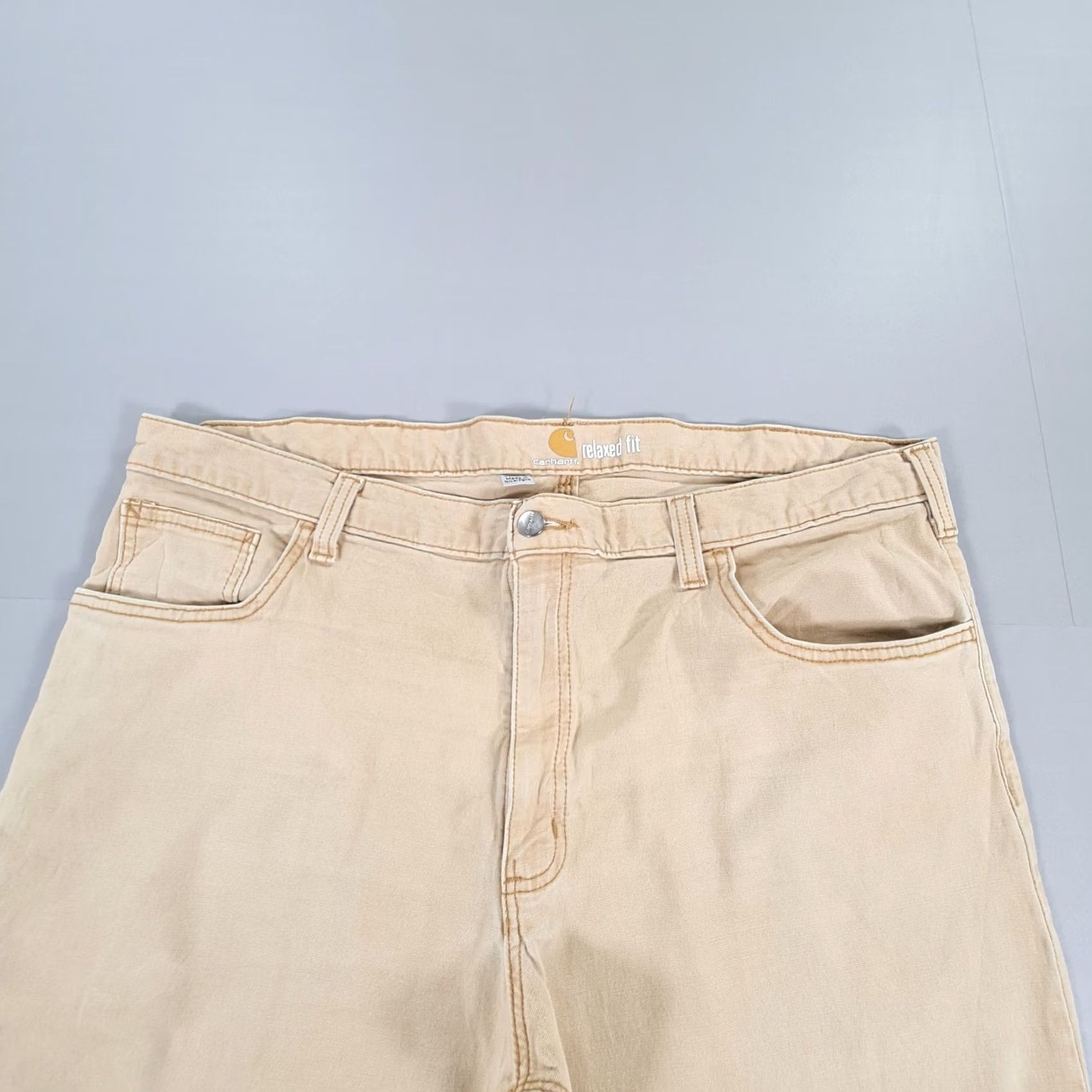 Carhartt VINTAGE Carhartt Mens Trousers Beige W30 L30 Rugged Flex Relaxed Fit Canvas Pants 102517 Size US 40 / EU 56 - 2 Thumbnail