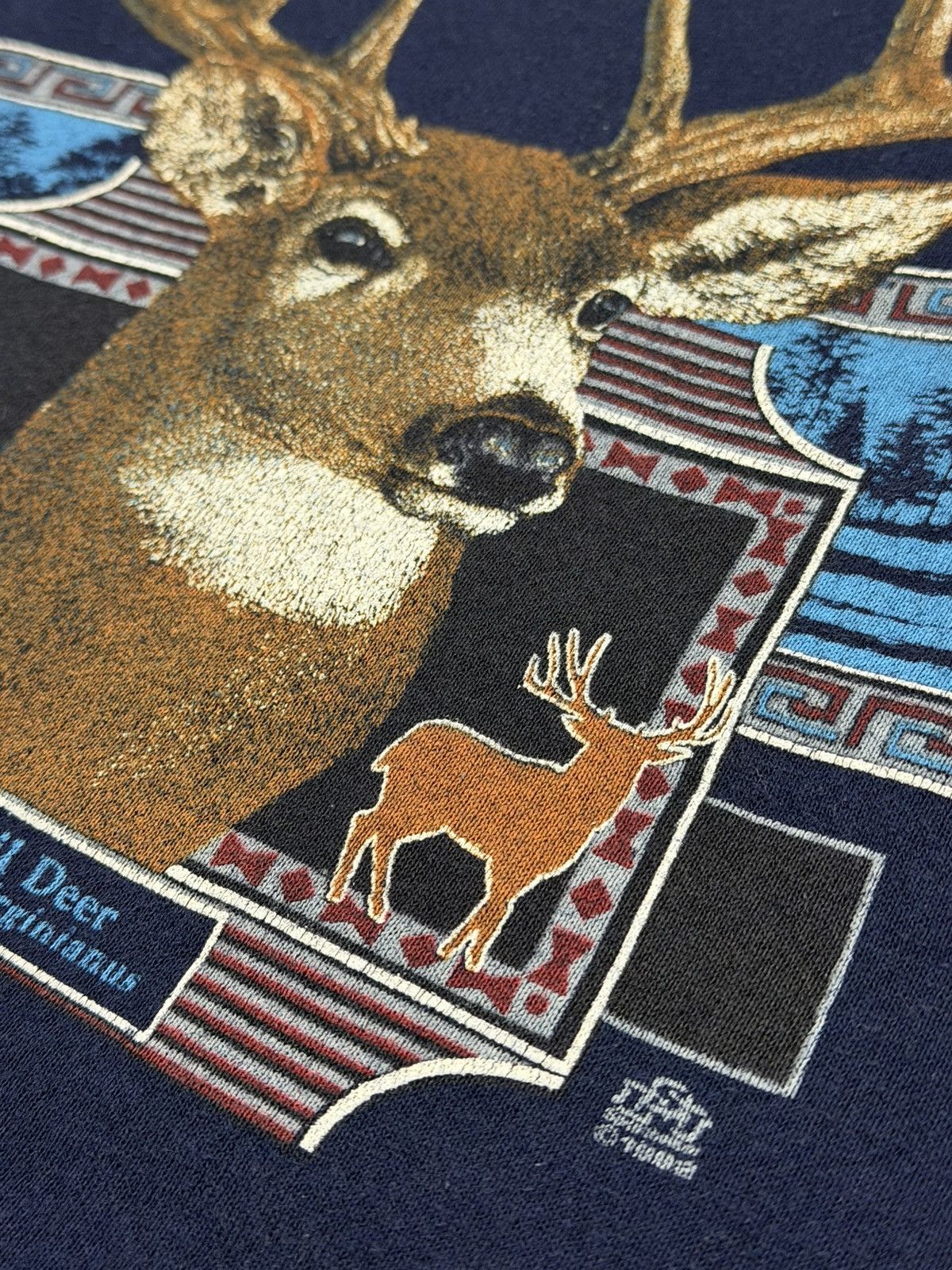 Lee Vintage 90s Whitetail Deer Crewneck Sweatshirt Large Navy Size US L / EU 52-54 / 3 - 6 Thumbnail