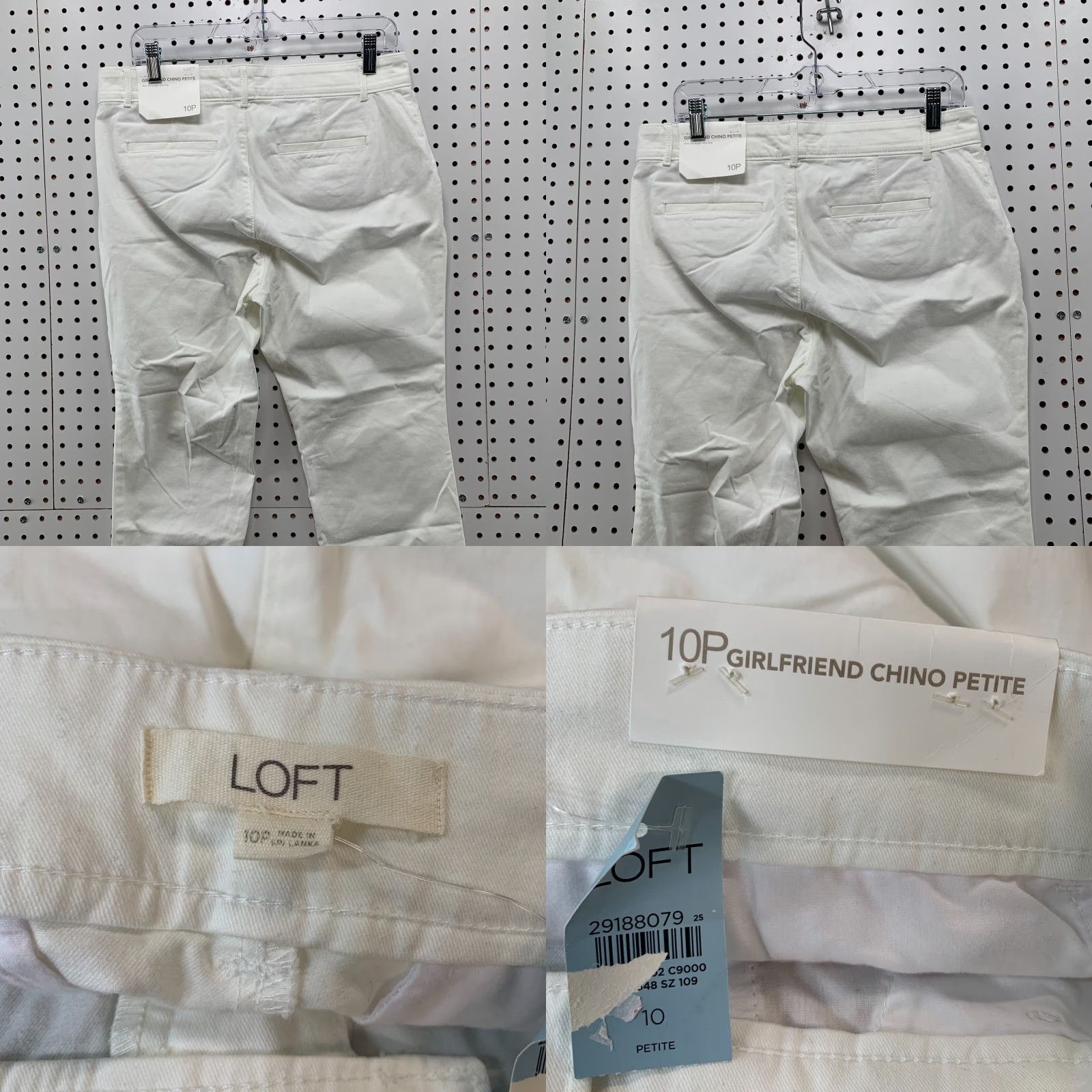 Ann Taylor Loft Girlfriend Chino Pants Women Size 10P Petite White 31x23 NWT Size 32" / US 10 / IT 46 - 8 Thumbnail
