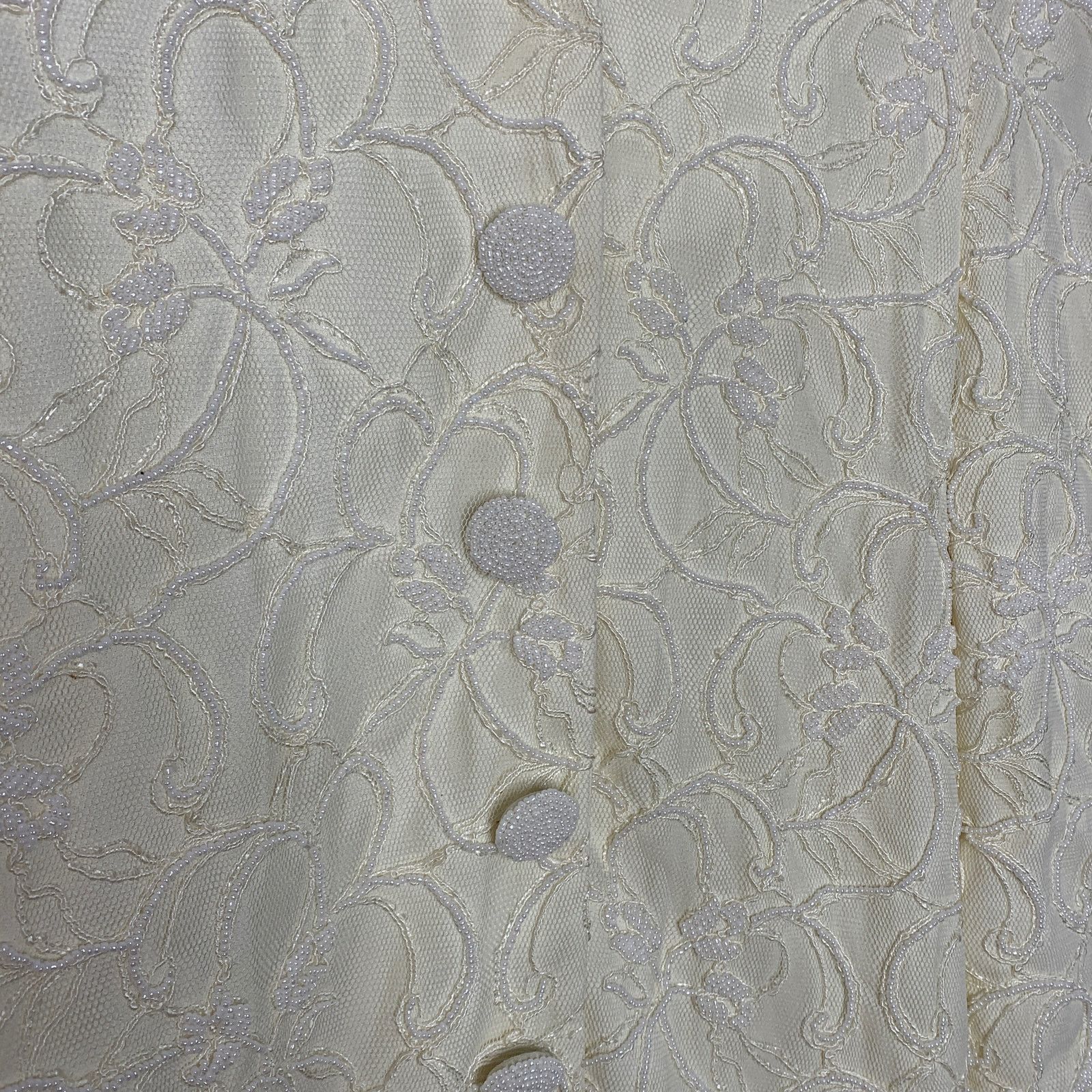 Vintage Vintage Marie St. Claire Beaded Jacket Blazer Cream Size 12 Size XL / US 12-14 / IT 48-50 - 5 Thumbnail