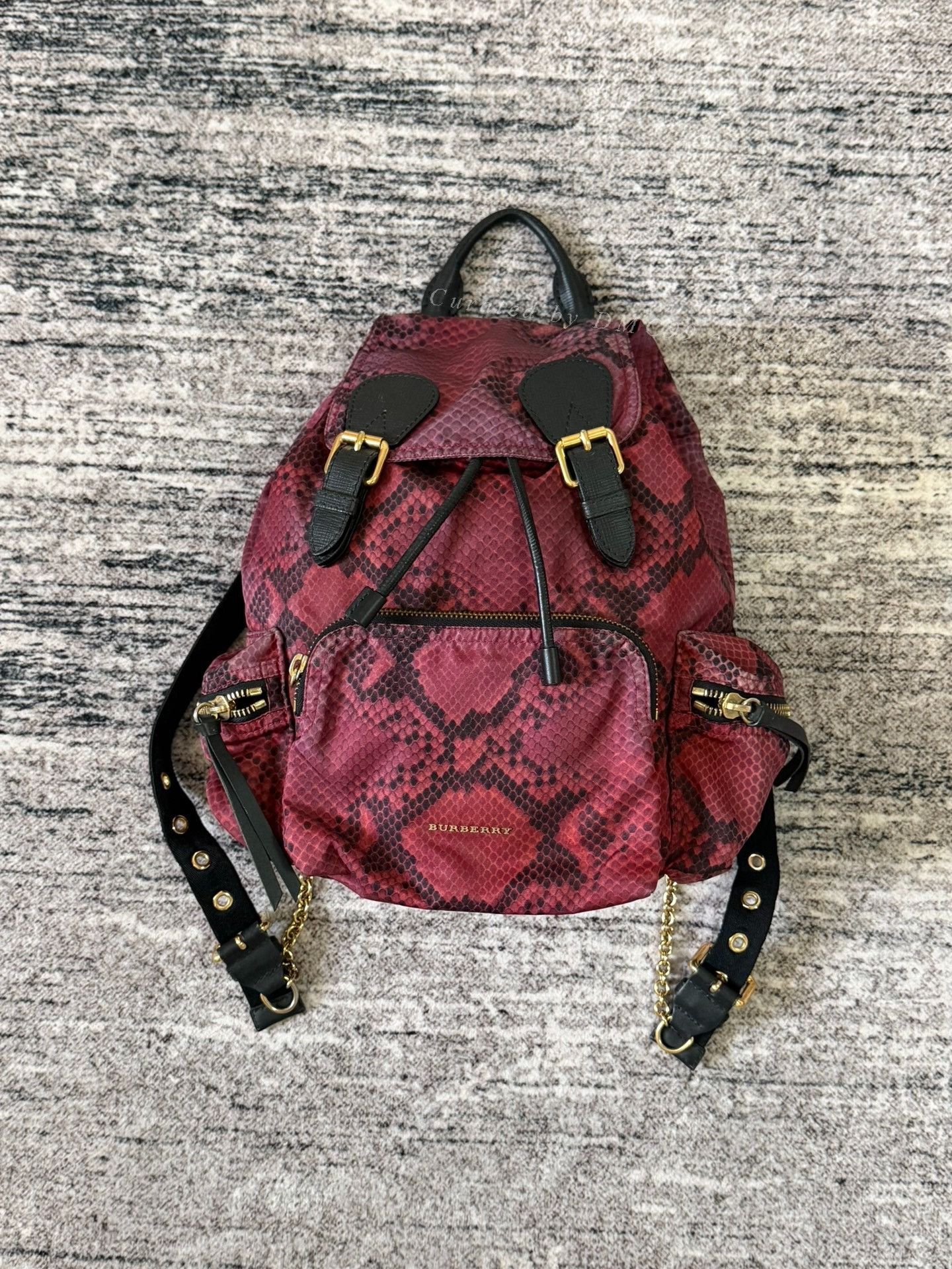 Burberry Burberry Snake Print Chain Backpack Size ONE SIZE - 1 Thumbnail