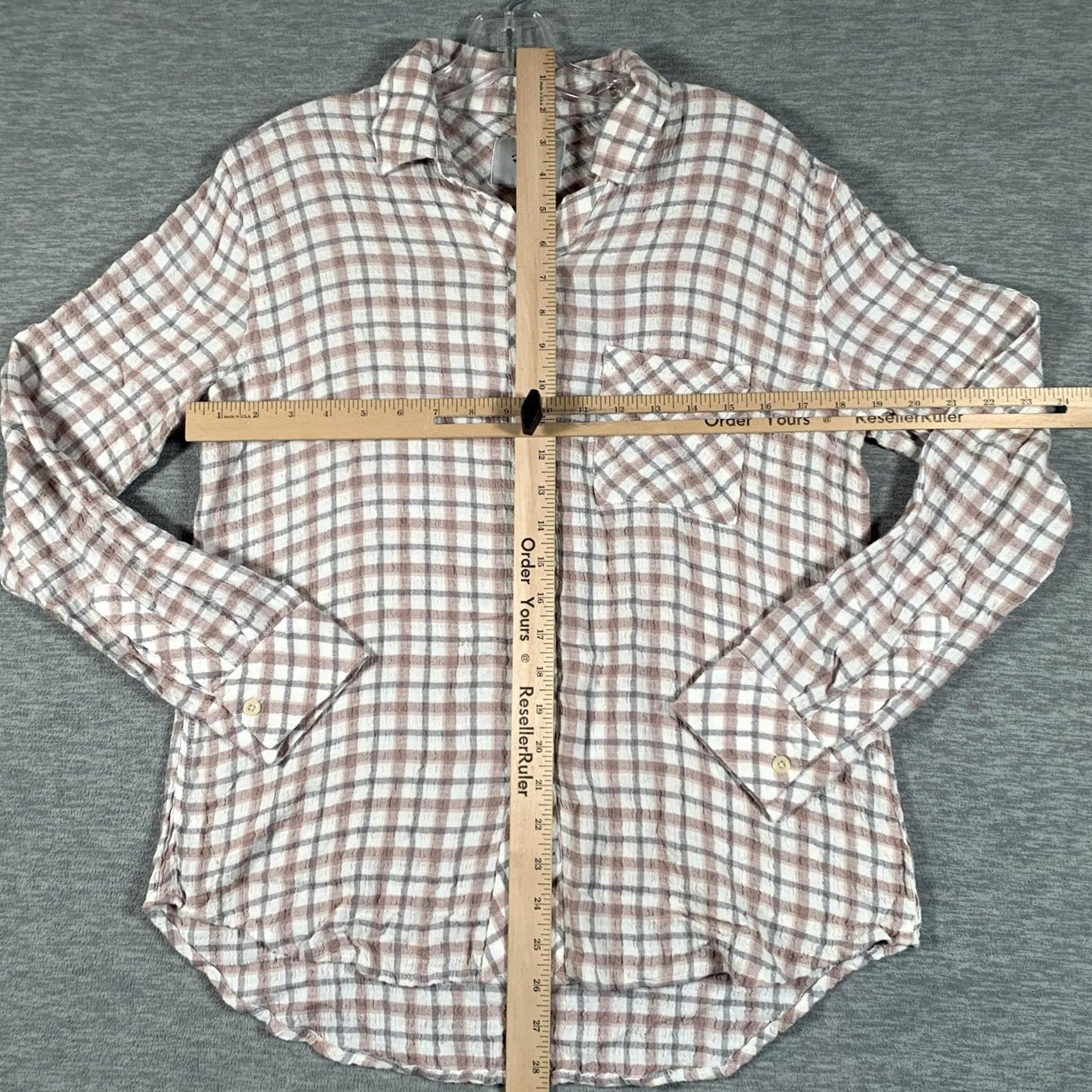 Rails Rails Shirt Womens Small Pink Plaid Button Front Long Sleeve Lightweight Top Size S / US 4 / IT 40 - 6 Thumbnail