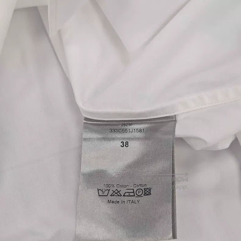 Dior Dior White and black-bordered shirt Size US XXS / EU 40 - 6 Thumbnail