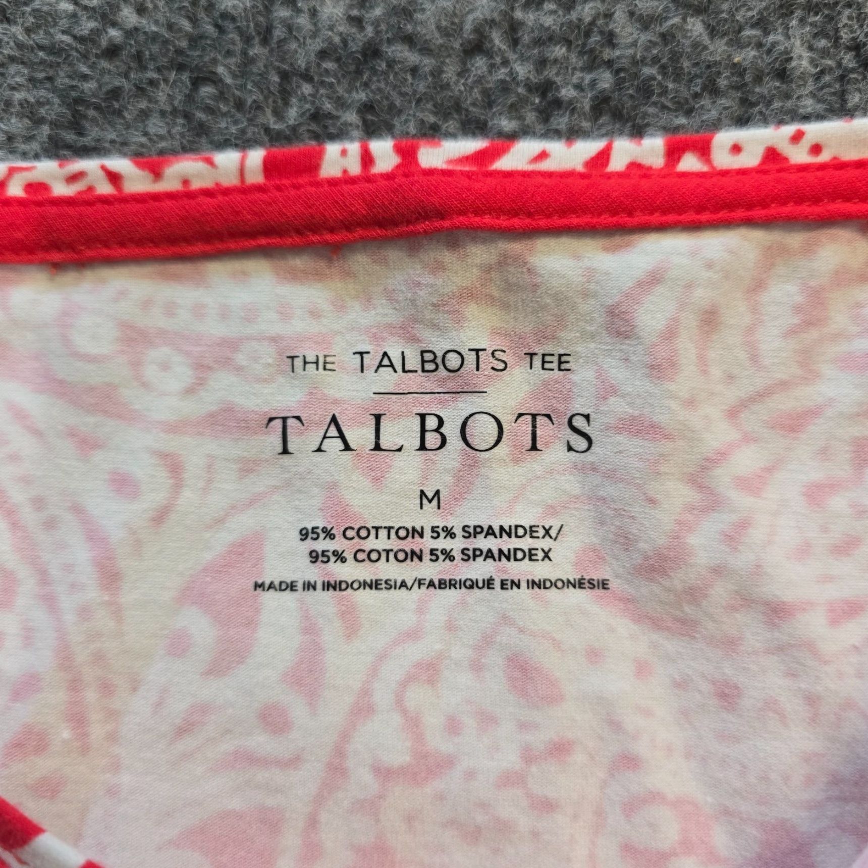 Talbots Talbots Top Womens Size M Red White Floral Boat Neck Stretch Casual Preppy Shirt Size M / US 6-8 / IT 42-44 - 4 Thumbnail