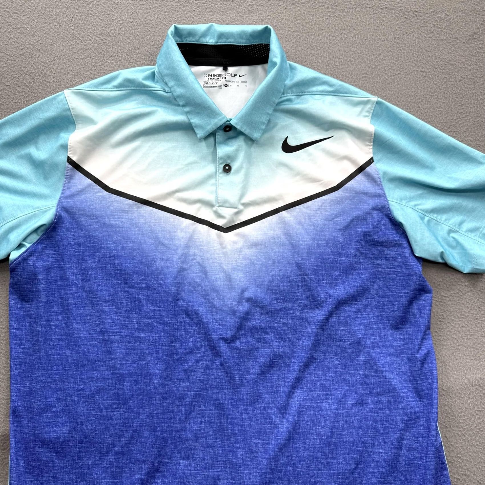 Nike Nike Golf Polo Shirt Mens Medium Blue Teal Gradient Dri-FIT Hualalai Size US M / EU 48-50 / 2 - 7 Thumbnail