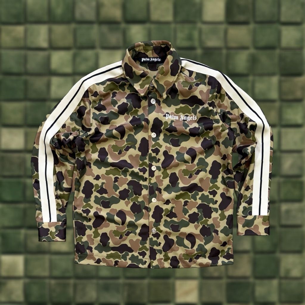 Palm Angels Palm Angels Camouflage Track Jacket Shirt Green Size S Long Sleeve Size US S / EU 44-46 / 1 - 1 Thumbnail