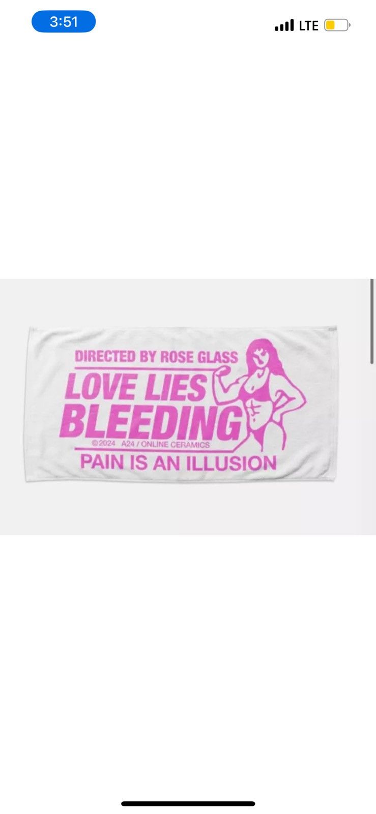 A24 × Online Ceramics A24 Online Ceramics Love Lies Bleeding Heavy Jacquard Towel Size ONE SIZE - 1 Thumbnail