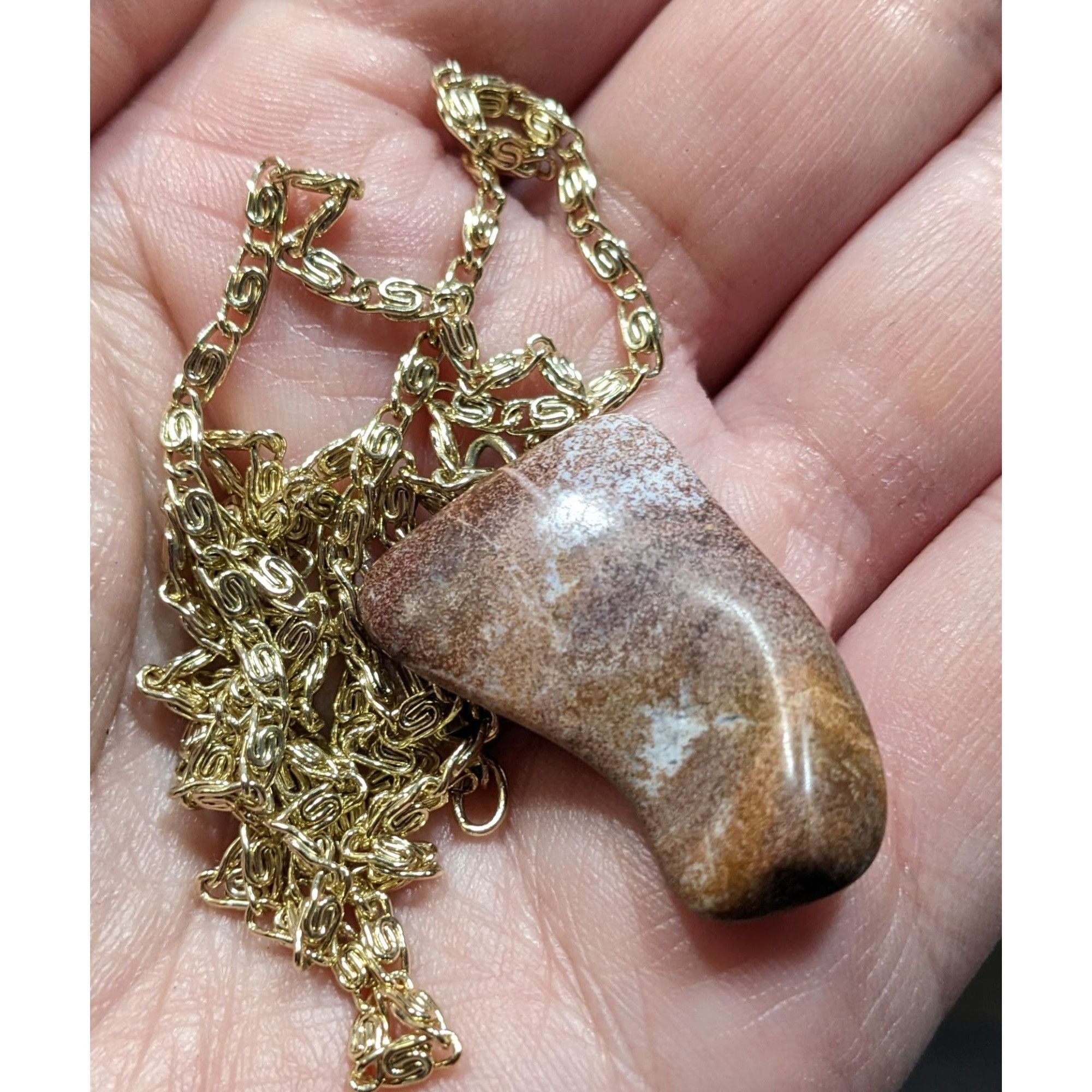 Other Vintage Tumbled Stone Pendant Necklace Marked Germany Size ONE SIZE - 3 Thumbnail