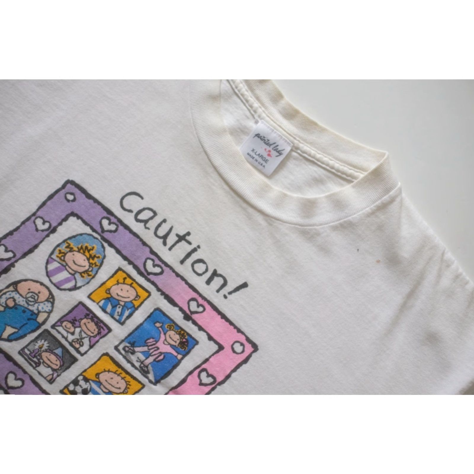 Vintage VINTAGE PAINTED LADY T-Shirt Graphic 90s Funny Grandma With Pictures USA Made Men XL White Short Sleeve Crew Neck Size US XL / EU 56 / 4 - 4 Thumbnail