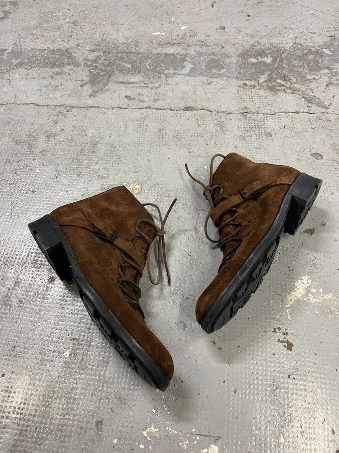 Gucci 2000s Gucci Hiking Brown Suede Leather Boots Size US 11.5 / EU 44-45 - 2 Thumbnail