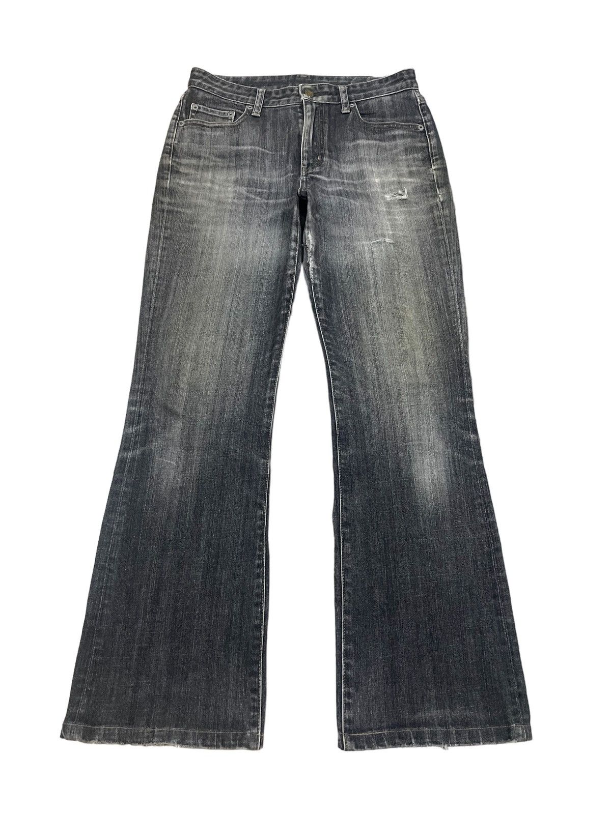 Jun Takahashi Vintage Y2K Japanese Denim Grey Wash Ripped Bootcut Jeans Size US 29 - 3 Thumbnail
